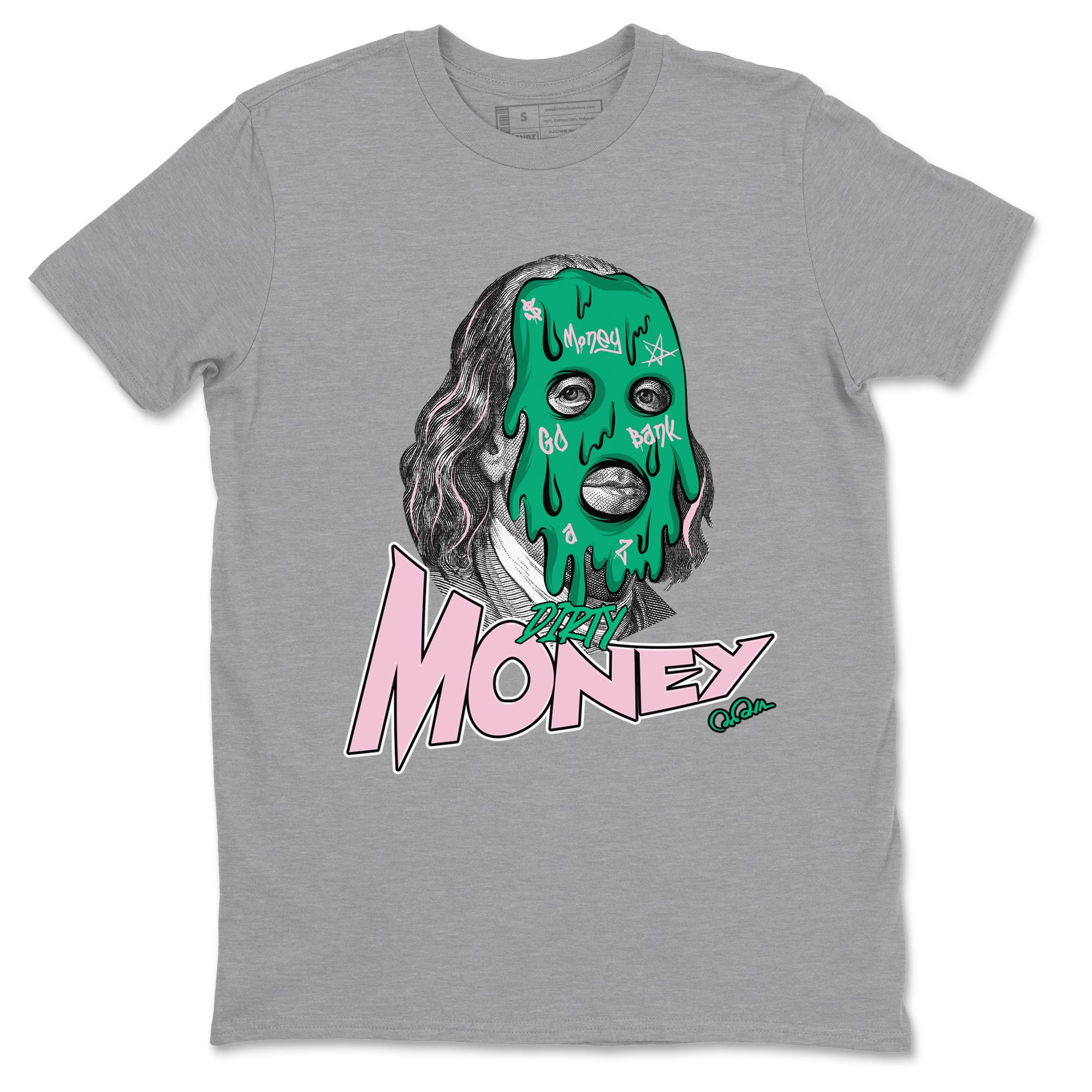 Dunk Low Medium Soft Pink Malachite shirt to match jordans Dirty Money sneaker tees Dunk Medium Soft Pink Malachite Drip Gear Zone unisex cotton Heather Grey 2 crew neck shirt