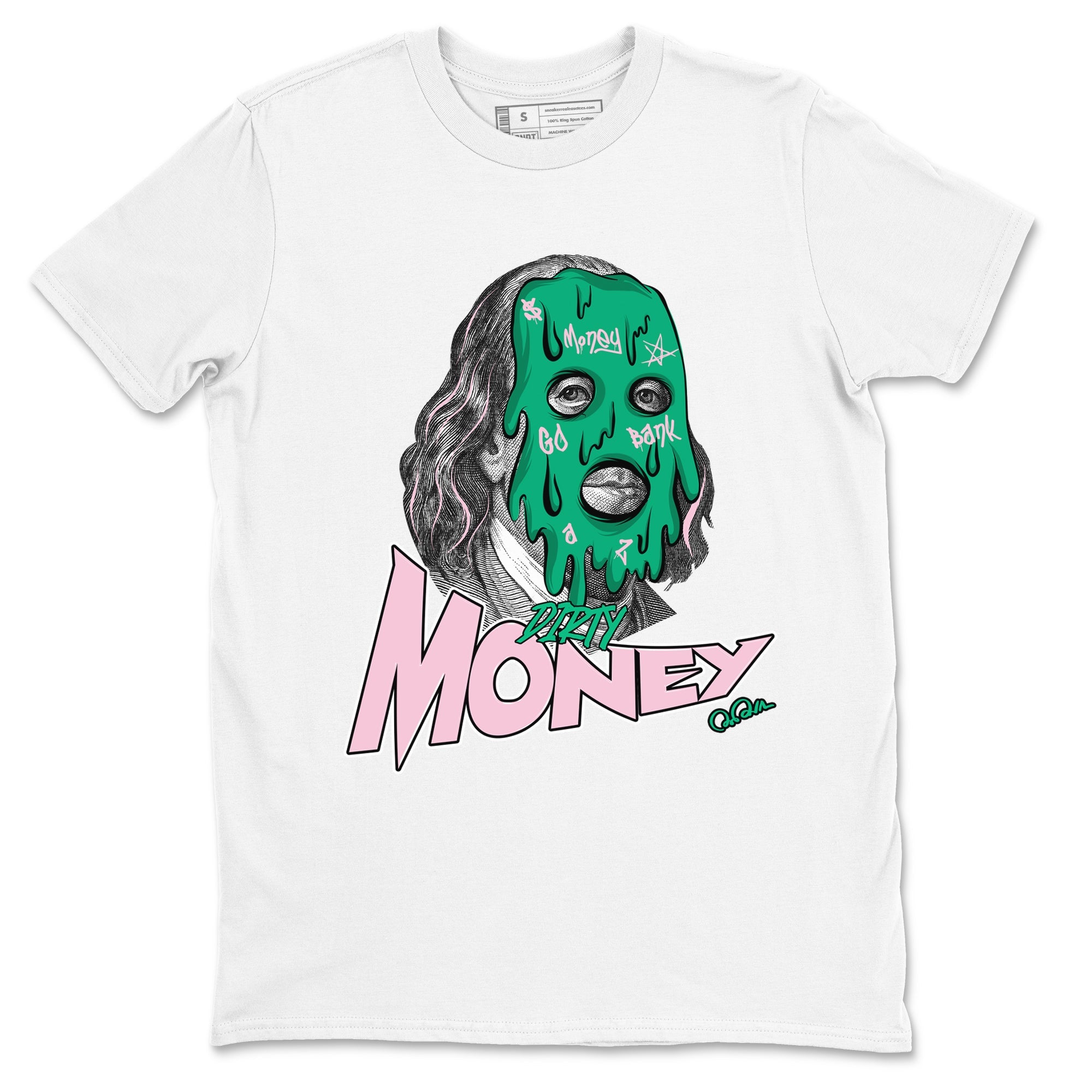 Dunk Low Medium Soft Pink Malachite shirt to match jordans Dirty Money sneaker tees Dunk Medium Soft Pink Malachite Drip Gear Zone unisex cotton White 2 crew neck shirt
