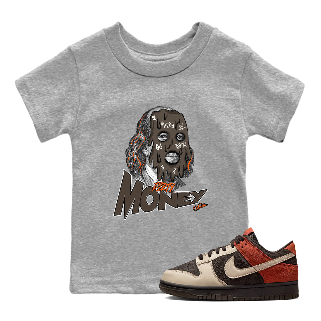 Dunk Red Panda shirt to match jordans Dirty Money sneaker tees Nike Dunk LowRed Panda Drip Gear Zone Baby Toddler Heather Grey 1 T-Shirt