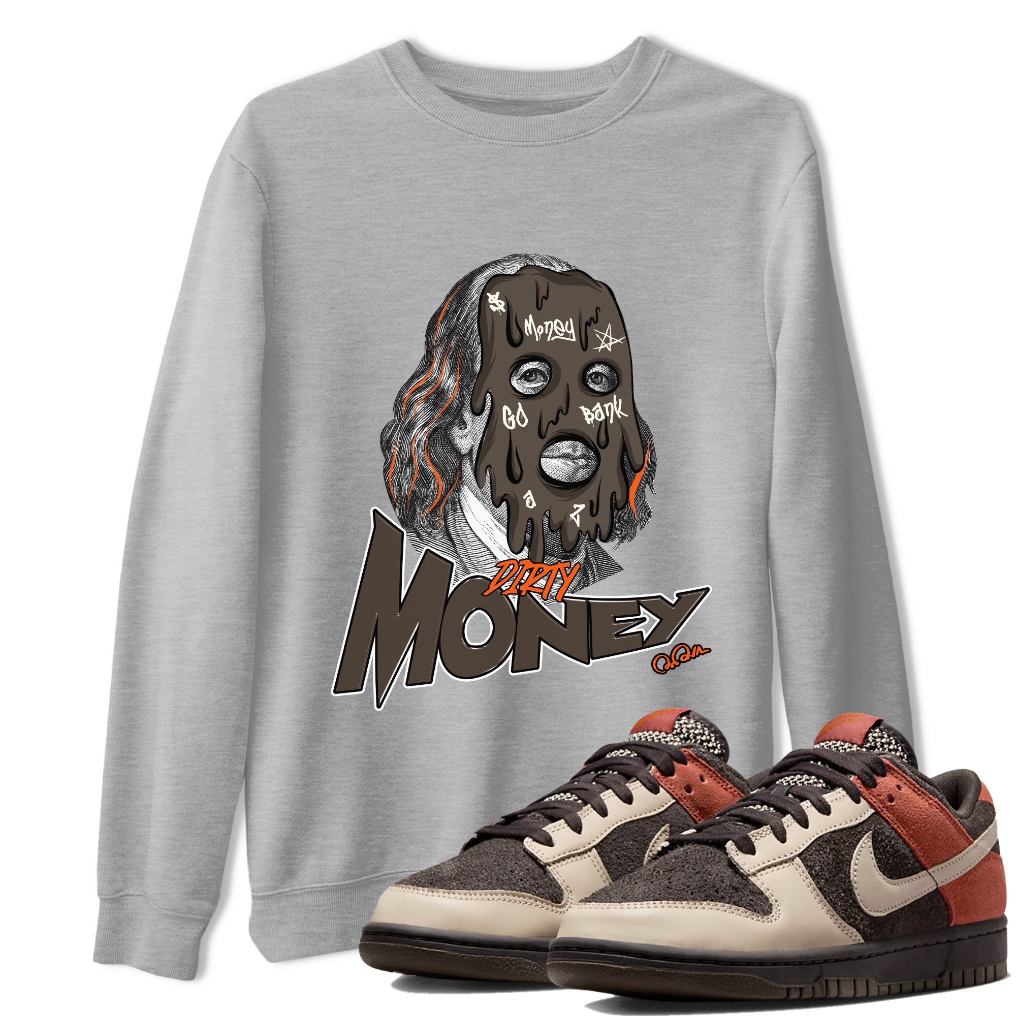 Dunk Red Panda shirt to match jordans Dirty Money sneaker tees Nike Dunk LowRed Panda Drip Gear Zone Unisex Heather Grey 1 T-Shirt