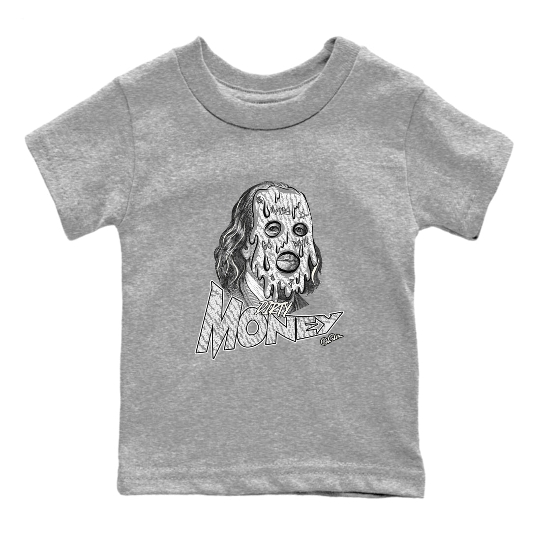Yeezy 350 Static shirt to match jordans Dirty Money sneaker tees Adidas Yeezy 350 Static Drip Gear Zone Baby Toddler Heather Grey 2 T-Shirt