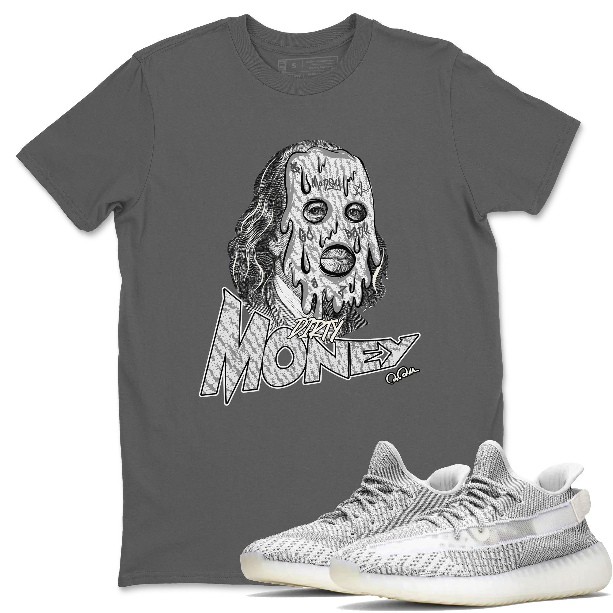 Yeezy 350 Static shirt to match jordans Dirty Money sneaker tees Adidas Yeezy 350 Static Drip Gear Zone Unisex Cool Grey 1 T-Shirt