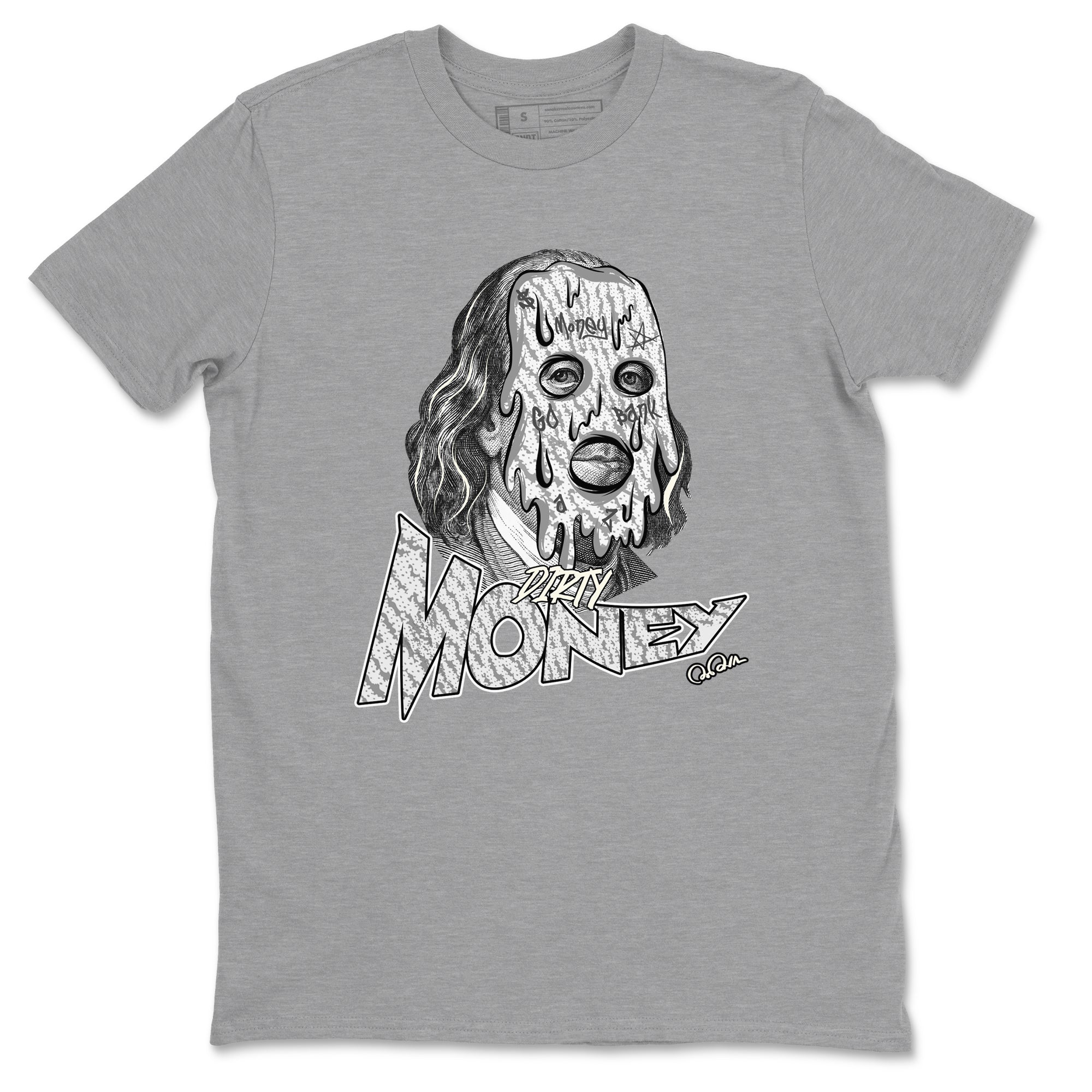 Yeezy 350 Static shirt to match jordans Dirty Money sneaker tees Adidas Yeezy 350 Static Drip Gear Zone Unisex Heather Grey 2 T-Shirt