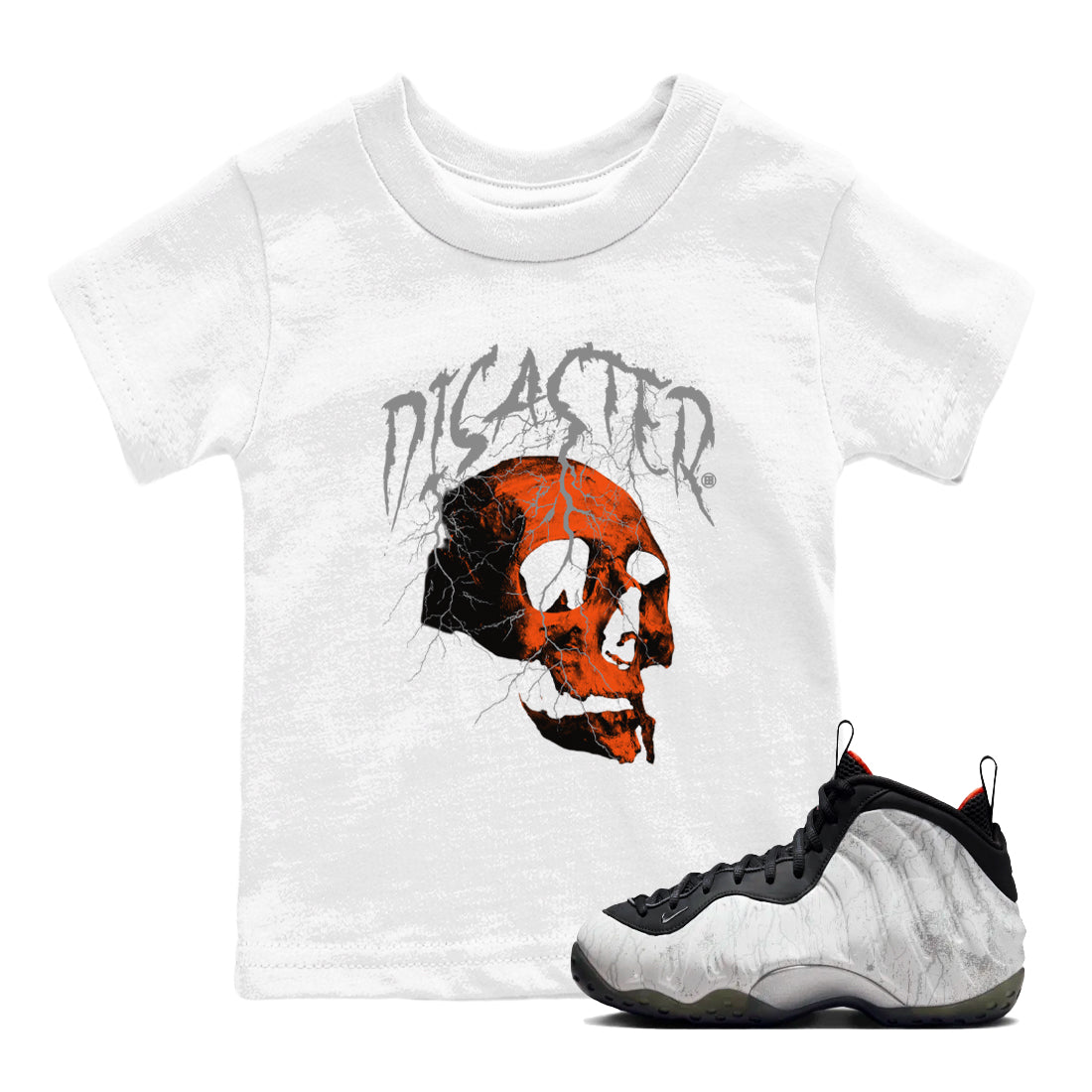 Foams One Jin shirts to match jordans Disater Skull sneaker match tees Air Foamposite One Jin match shoes to clothes Drip Gear Zone Youth Baby White 1 tee