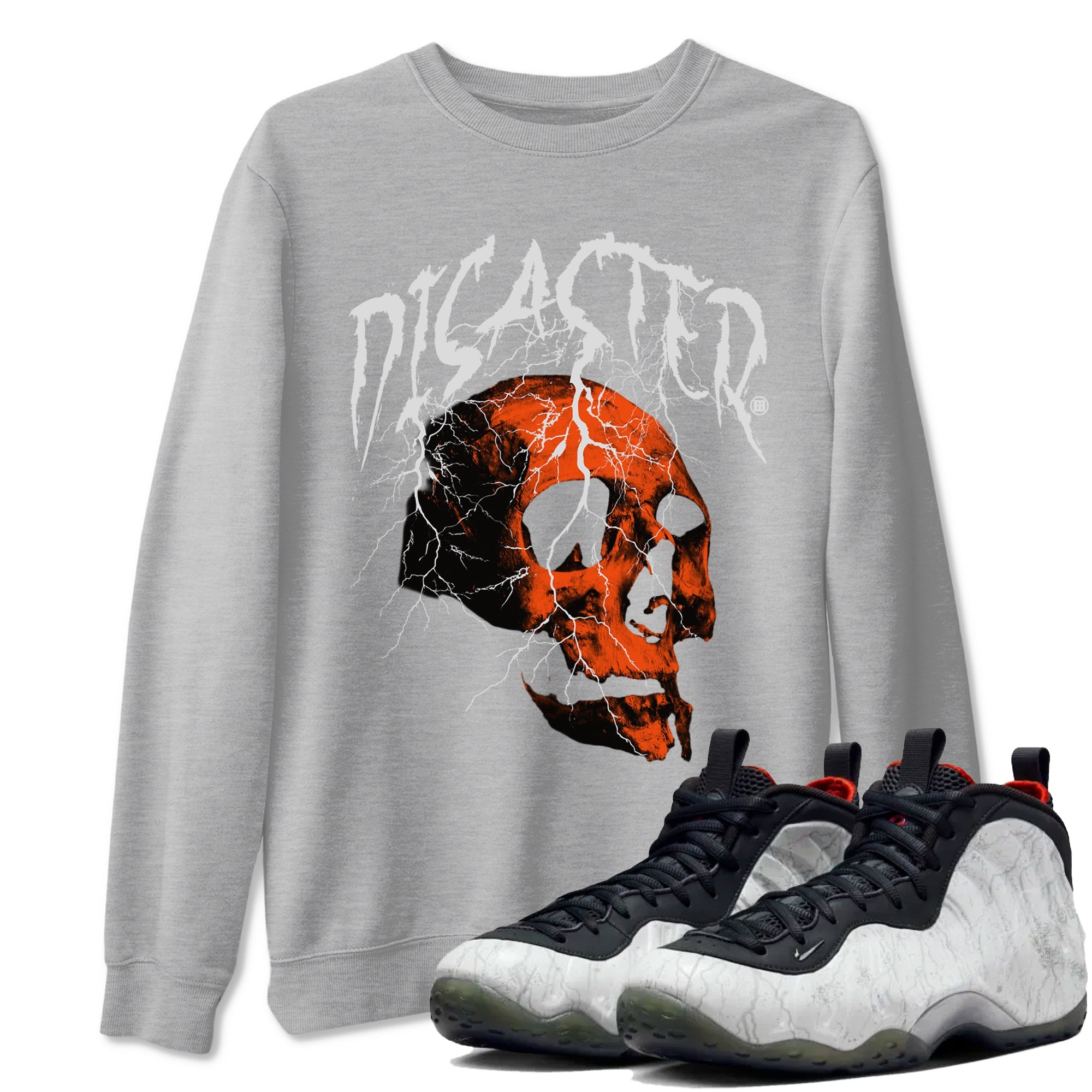 Foams One Jin shirts to match jordans Disater Skull sneaker match tees Air Foamposite One Jin match shoes to clothes Drip Gear Zone unisex cotton Heather Grey 1 shirts