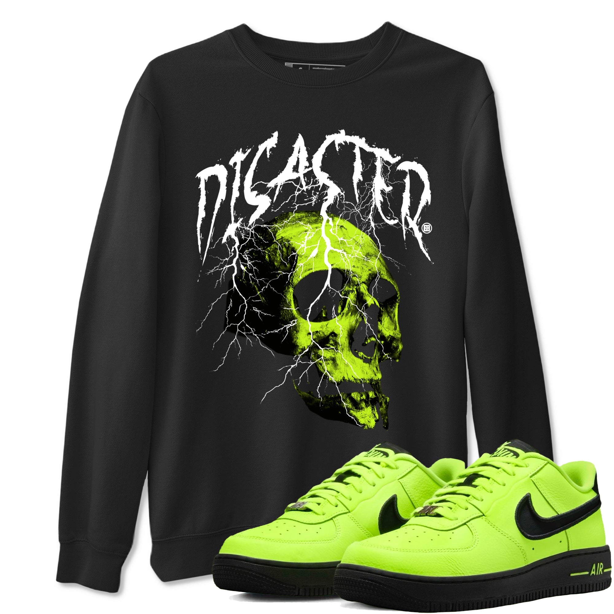 Air Force 1 Low Dance Volt t-shirts to match sneakers Disater Skull sneaker match tees Air Force 1 Volt match shoes to clothes Drip Gear Zone unisex cotton Black 1 shirts