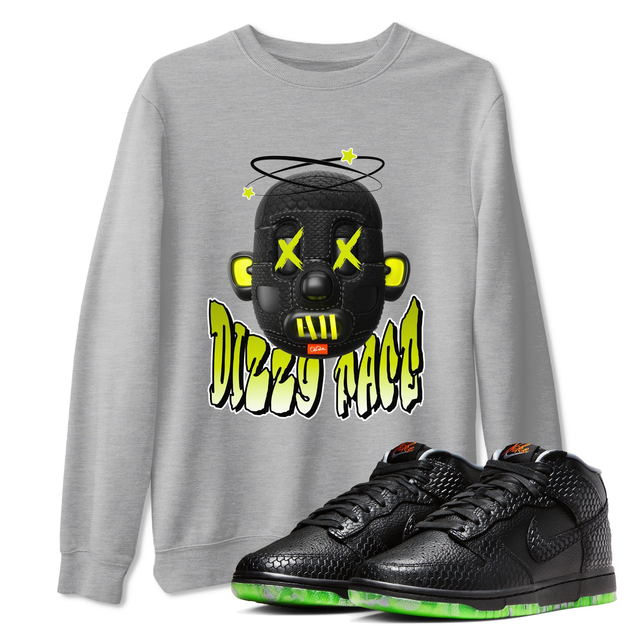 Dunk Halloween shirt to match jordans Dizzy Face sneaker tees halloween horror nights Nike Dunk Halloween Drip Gear Zone Unisex Heather Grey 1 T-Shirt