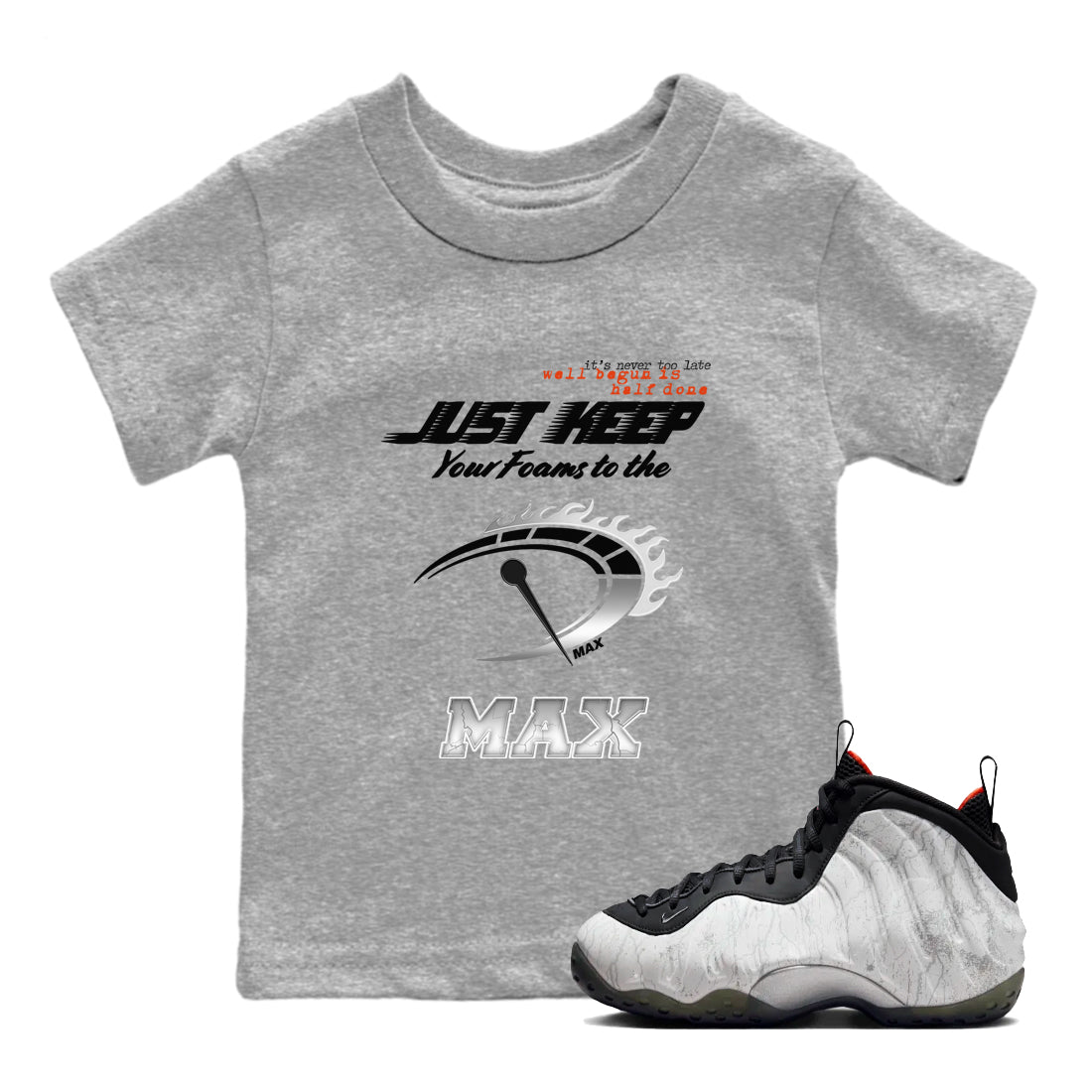 Foams One Jin shirts to match jordans Do It To The Max sneaker match tees Air Foamposite One Jin match shoes to clothes Drip Gear Zone Youth Baby Heather Grey 1 tee