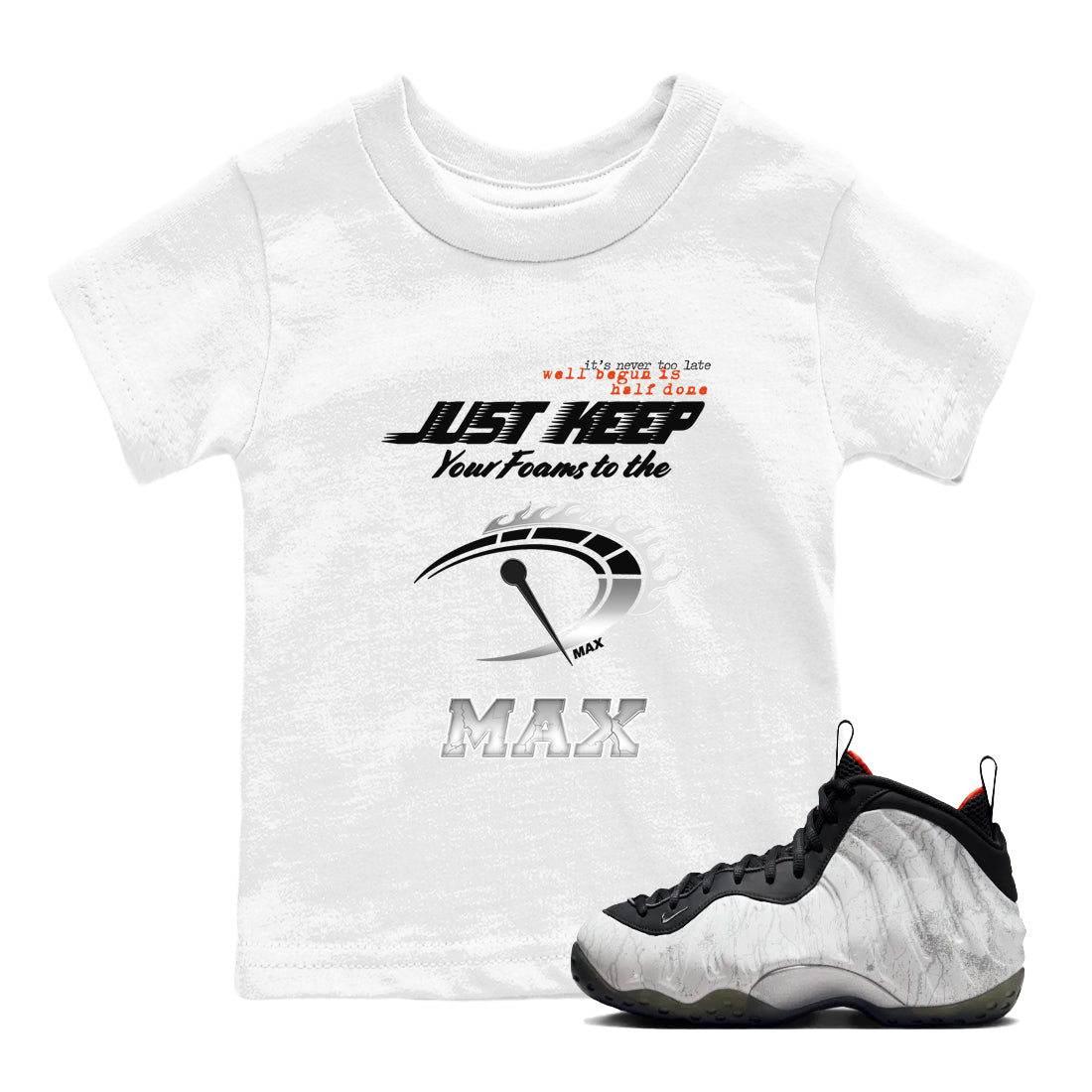 Foams One Jin shirts to match jordans Do It To The Max sneaker match tees Air Foamposite One Jin match shoes to clothes Drip Gear Zone Youth Baby White 1 tee
