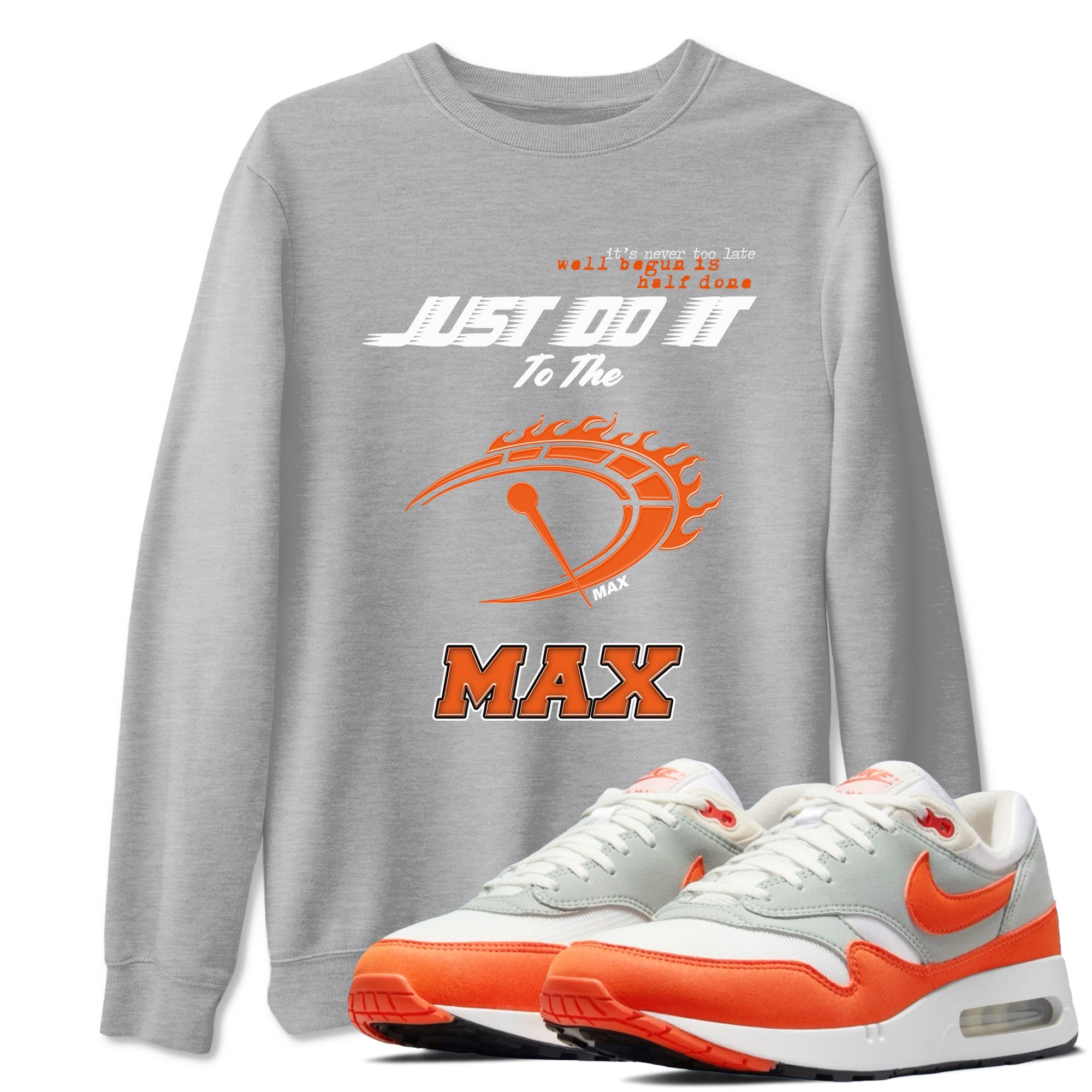 Air Max 1 OG '86 'Summit White and Cosmic Clay shirts to match jordans Do It To The Max sneaker match tees Air Max 1 Cosmic Clay match shoes to clothes Drip Gear Zone unisex cotton Heather Grey 1 shirts