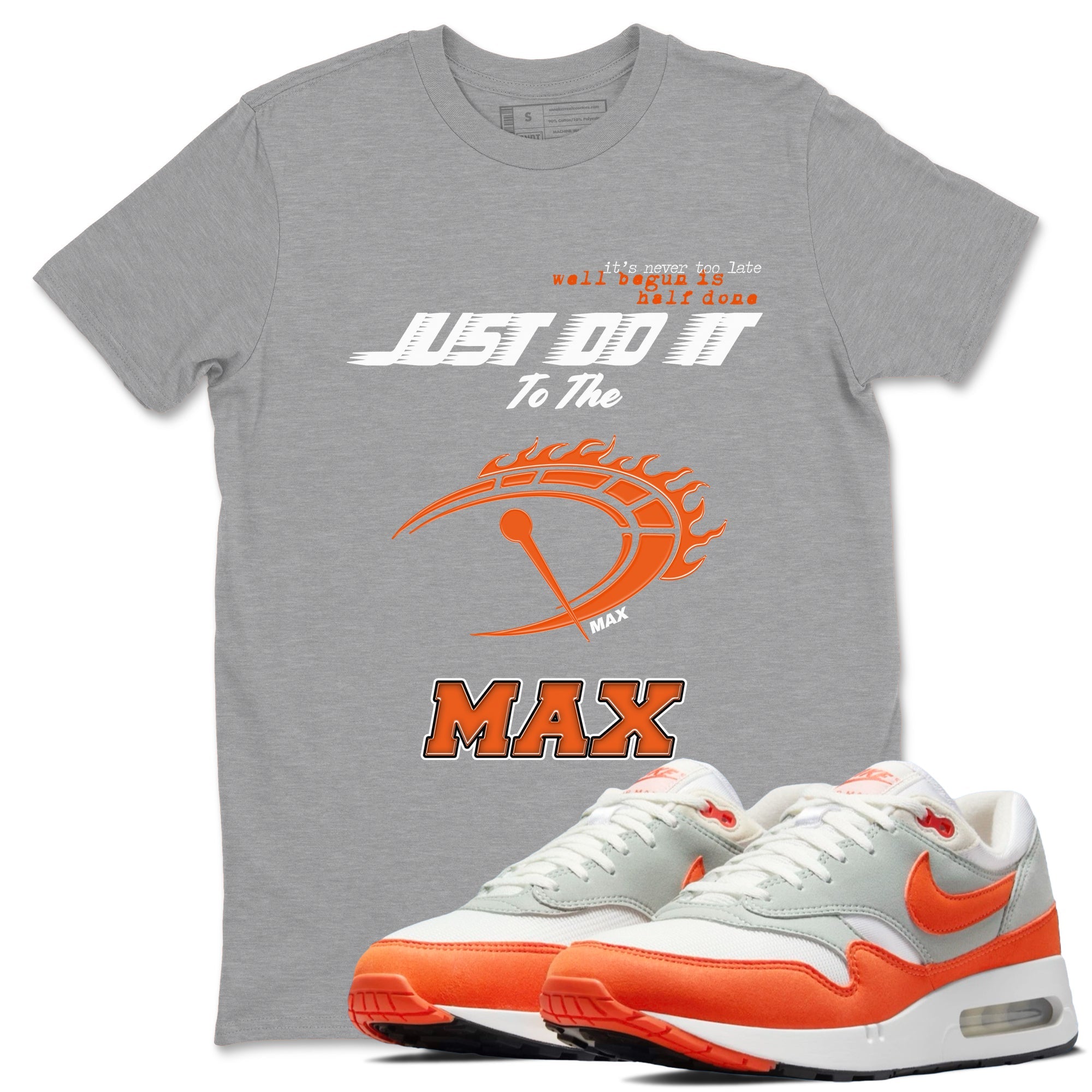 Air Max 1 OG '86 'Summit White and Cosmic Clay shirts to match jordans Do It To The Max sneaker match tees Air Max 1 Cosmic Clay match shoes to clothes Drip Gear Zone unisex cotton Heather Grey 1 shirts