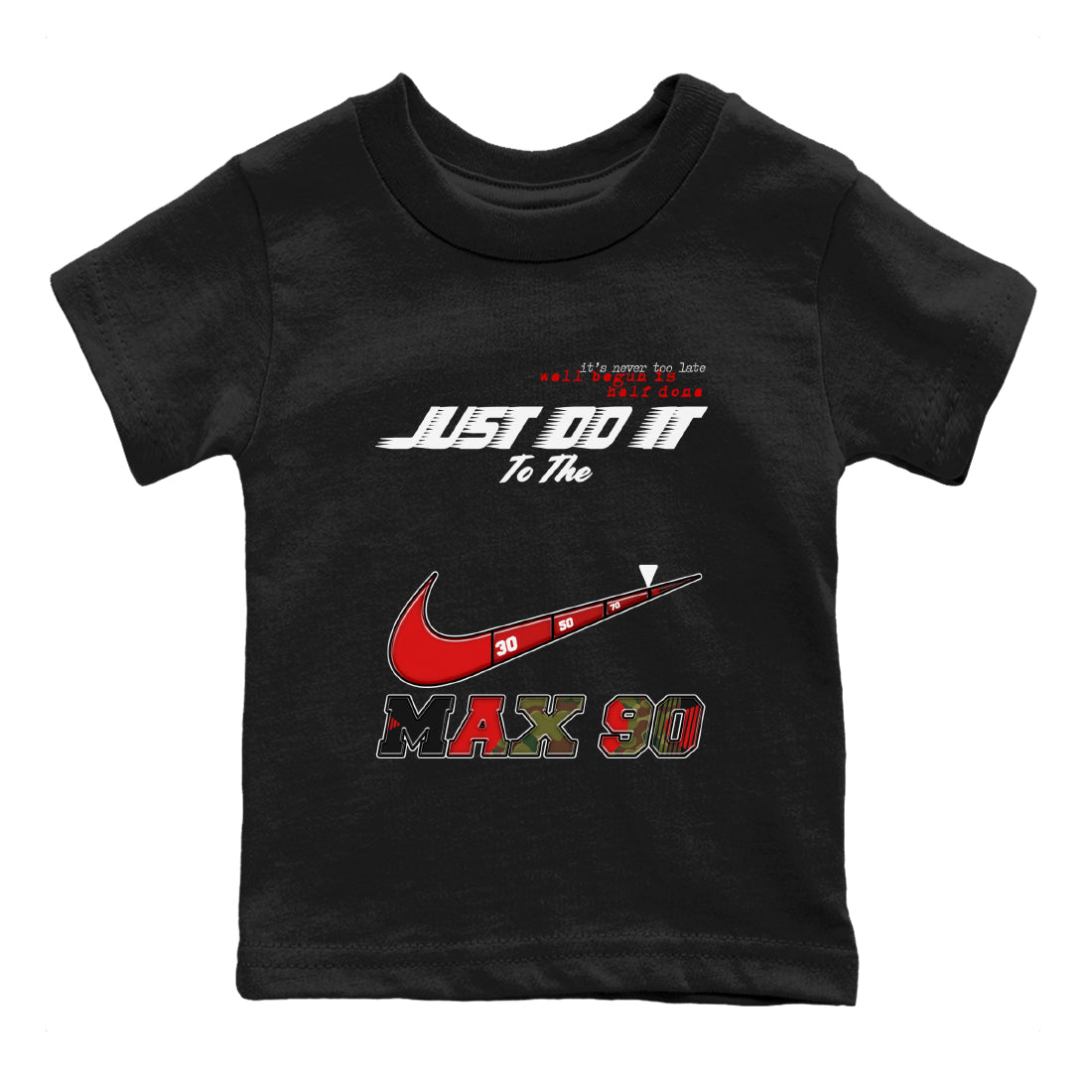 Air Max 90 Reverse Camo shirts to match jordans Do It To The Max sneaker match tees Air Max 90 Reverse Duck Camo match shoes to clothes Drip Gear Zone Youth Baby Black 2 tee