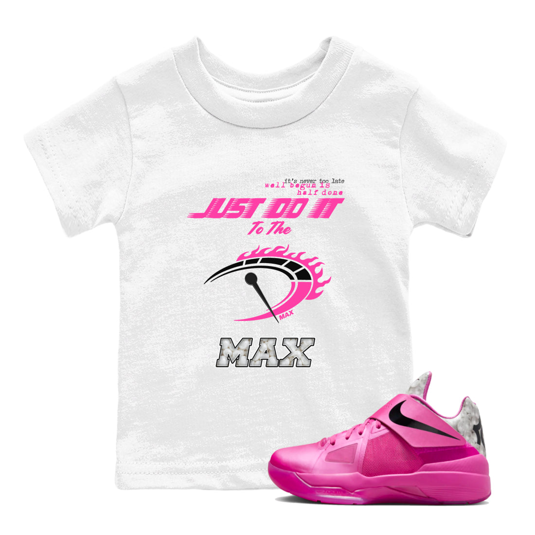 Nike KD 4 Retro Aunt Pearl shirts to match jordans Do It To The Max sneaker match tees Nike KD 4 Aunt Pearl match shoes to clothes Drip Gear Zone Youth Baby White 1 tee