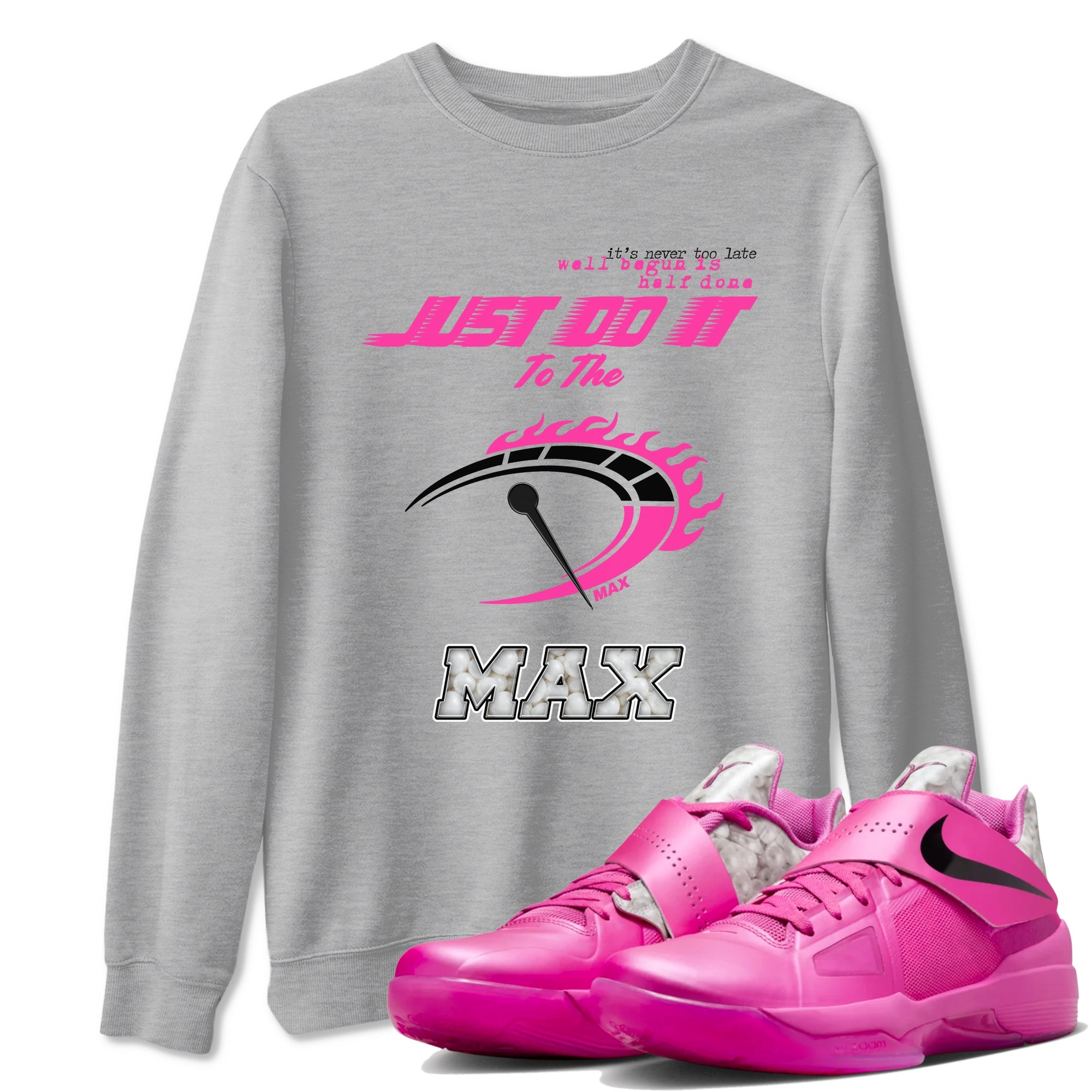 Nike KD 4 Retro Aunt Pearl shirts to match jordans Do It To The Max sneaker match tees Nike KD 4 Aunt Pearl match shoes to clothes Drip Gear Zone unisex cotton Heather Grey 1 shirts
