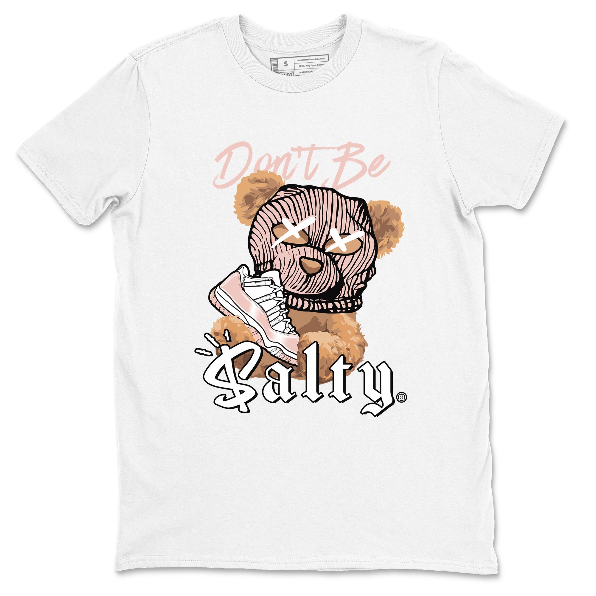 Air Jordan 11 Low Legend Pink shirts to match jordans Don't Be Salty Bear sneaker match tees 11s Legend Pink Drip Gear Zone streetwear brand White 2 unisex cotton tee