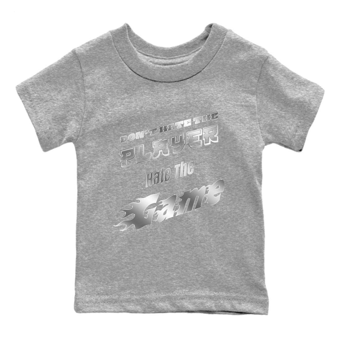 Air Jordan 1 Gift Giving shirt to match jordans Don't Hate The Player sneaker tees  Metal tees AJ1 Gift Giving Drip Gear Zone Baby Toddler Heather Grey 2 T-Shirt