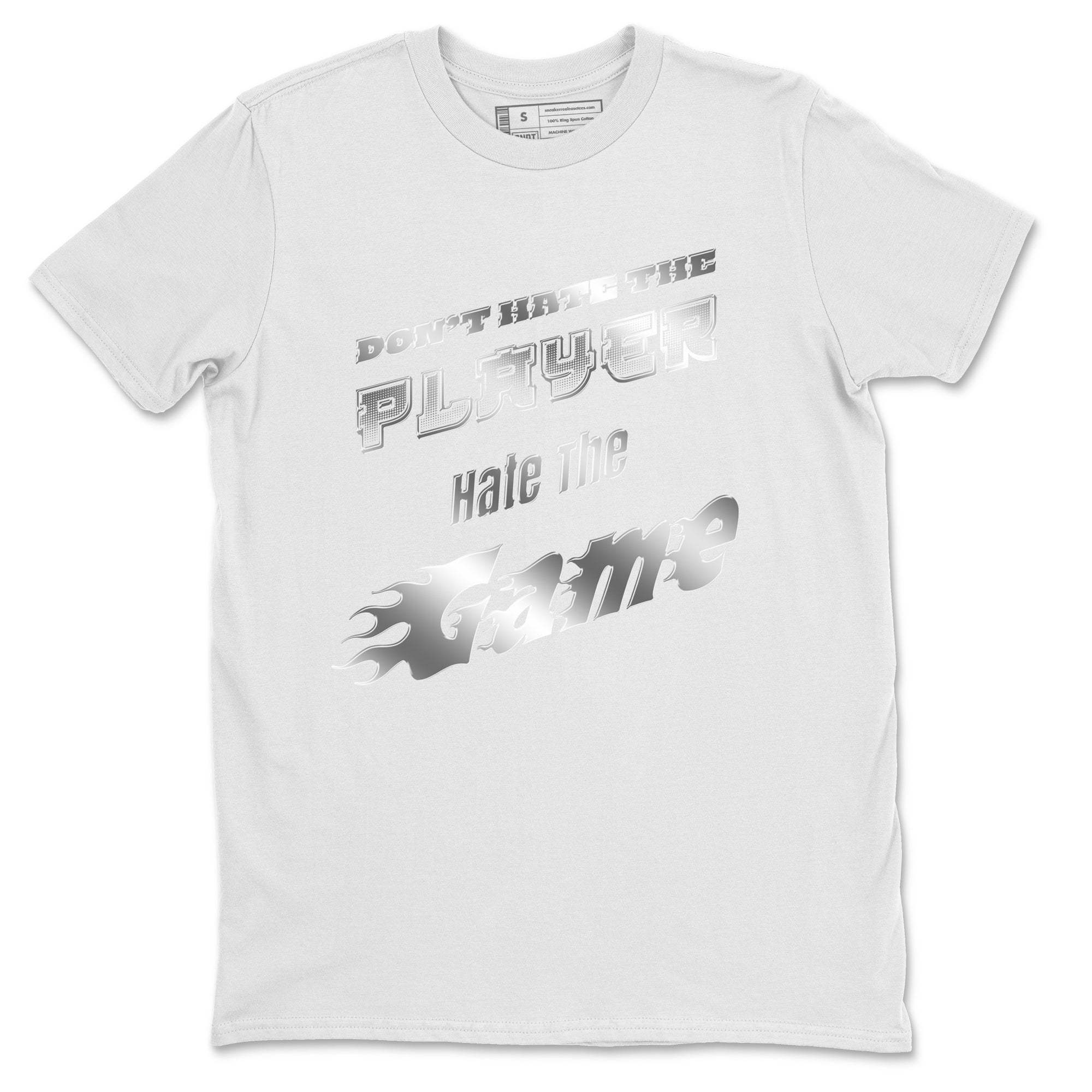 Air Jordan 1 Gift Giving shirt to match jordans Don't Hate The Player sneaker tees  Metal tees AJ1 Gift Giving Drip Gear Zone Unisex White 2 T-Shirt