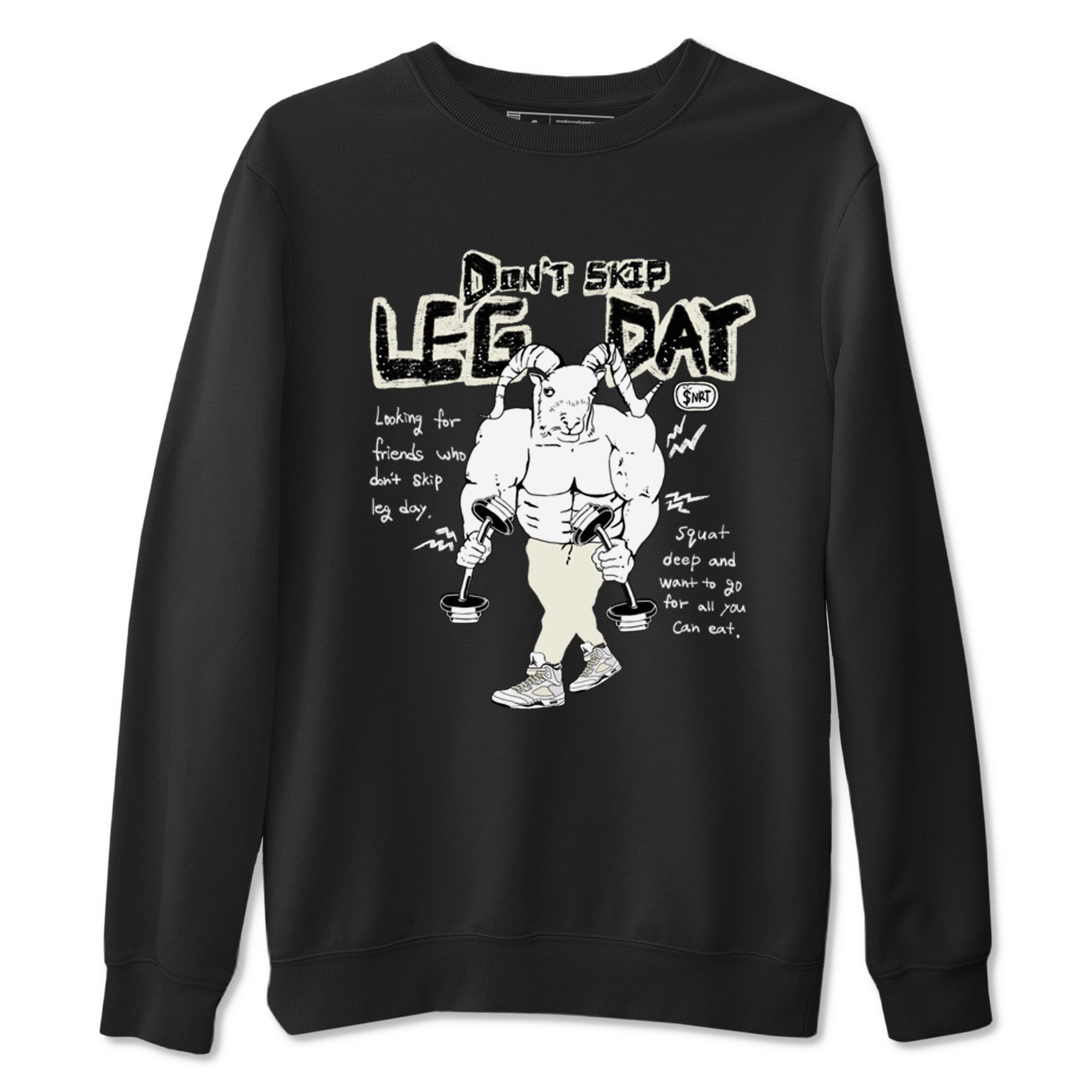 AJ5 Sail shirt to match jordans Don't Skip Leg Day sneaker tees Air Jordan 5 Sail Drip Gear Zone unisex cotton Black 2 crew neck shirt