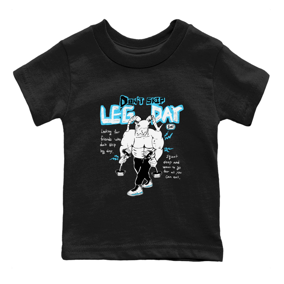 9s Powder Blue shirt to match jordans Don't Skip Leg Day sneaker tees Air Jordan 9 Powder Blue Drip Gear Zone baby toddler Black 2 cotton Shirt