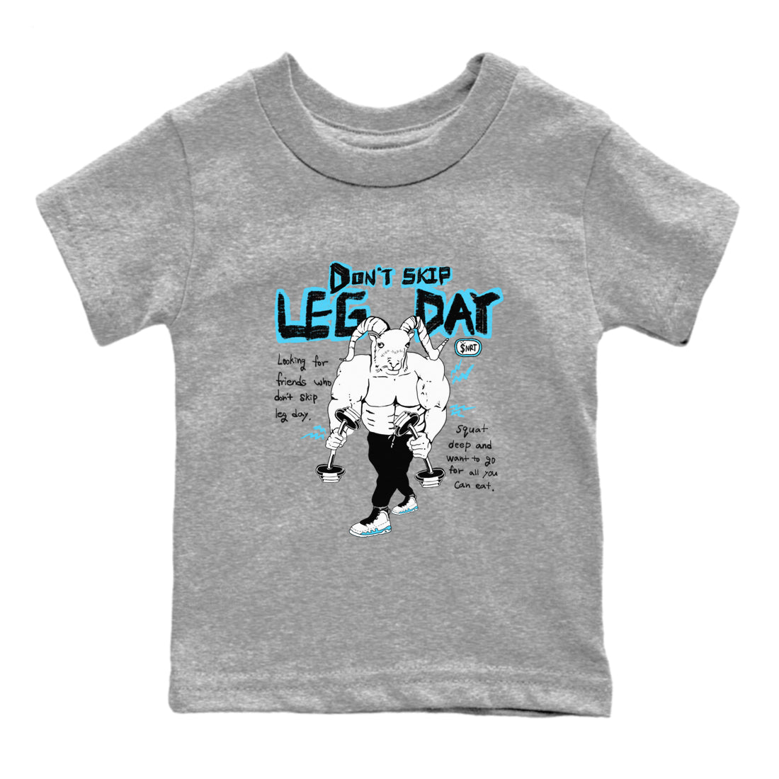9s Powder Blue shirt to match jordans Don't Skip Leg Day sneaker tees Air Jordan 9 Powder Blue Drip Gear Zone baby toddler Heather Grey 2 cotton Shirt