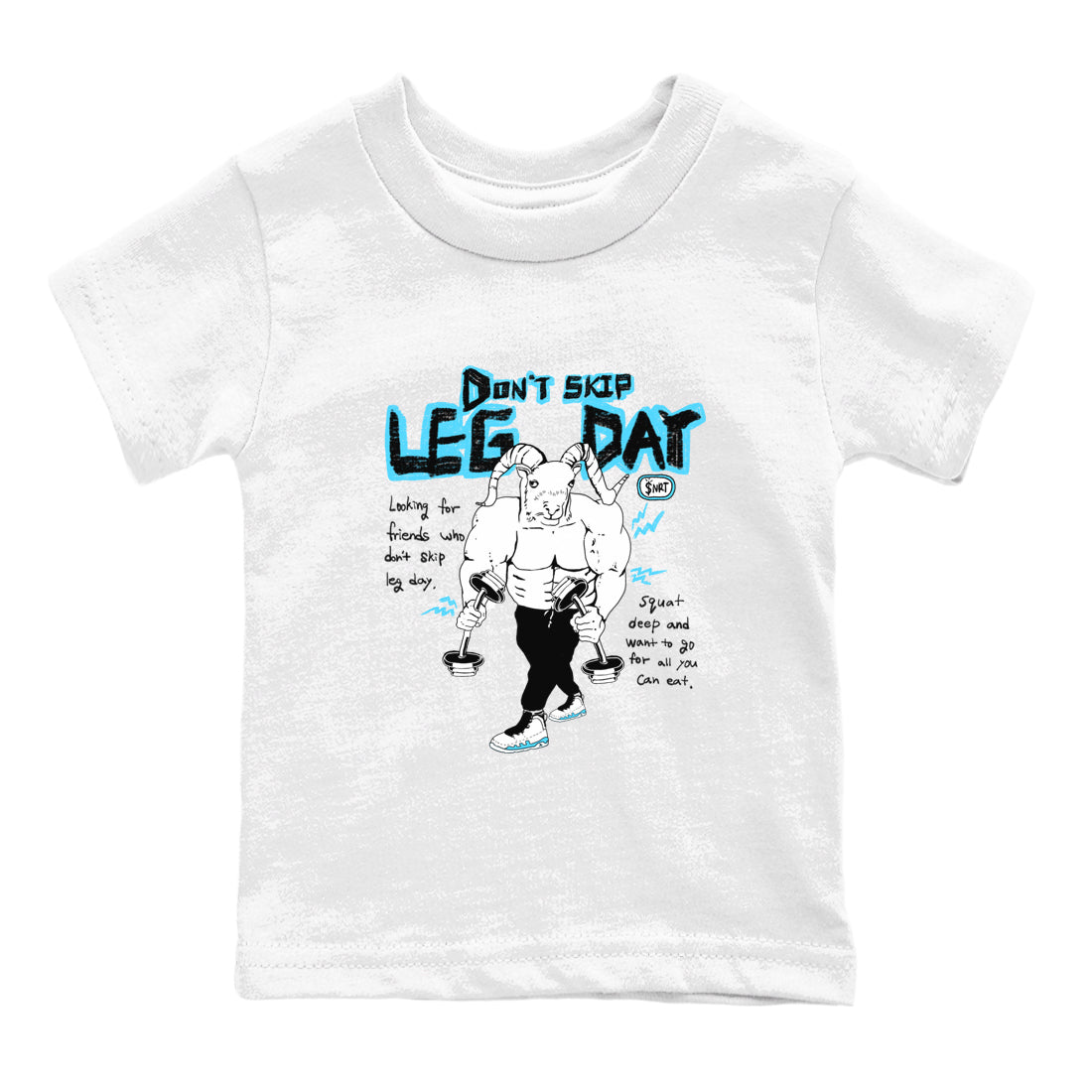 9s Powder Blue shirt to match jordans Don't Skip Leg Day sneaker tees Air Jordan 9 Powder Blue Drip Gear Zone baby toddler White 2 cotton Shirt