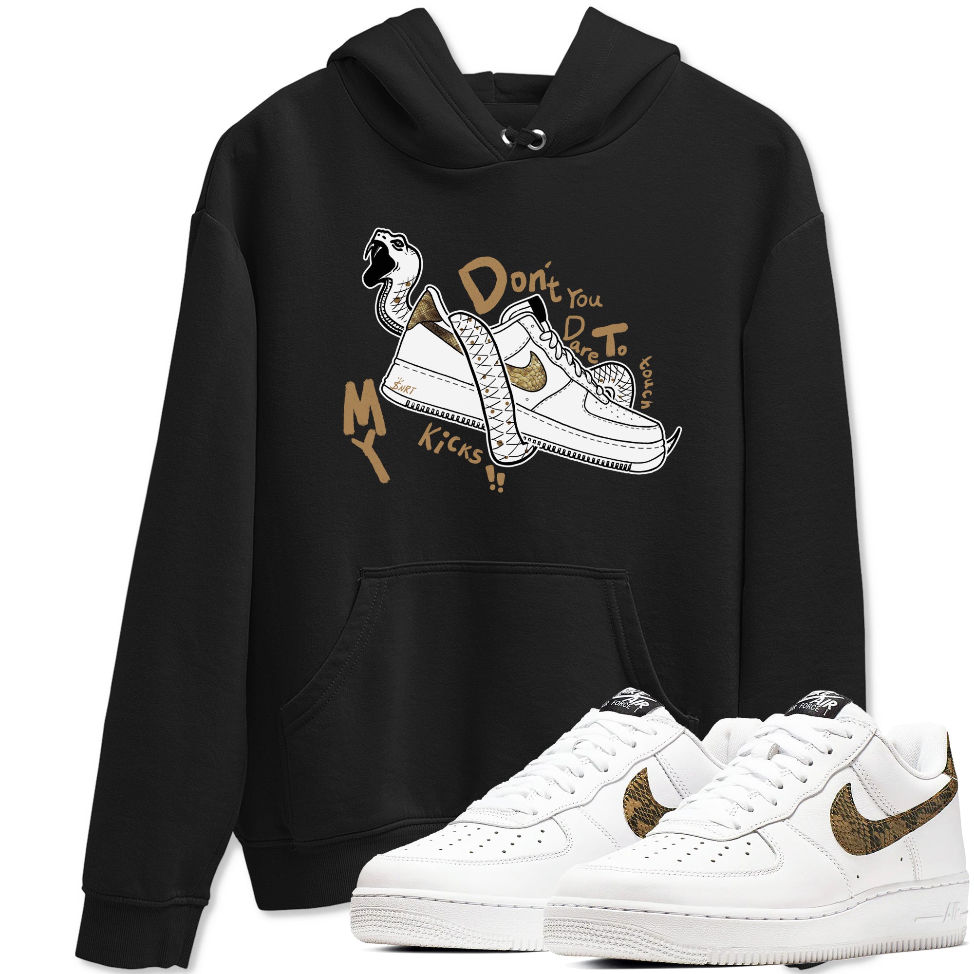 Air Force 1 Ivory Snake shirt to match jordans Don't Touch My Kicks sneaker tees Air Force 1 Ivory Snake Drip Gear Zone unisex cotton Black 1 crew neck shirt