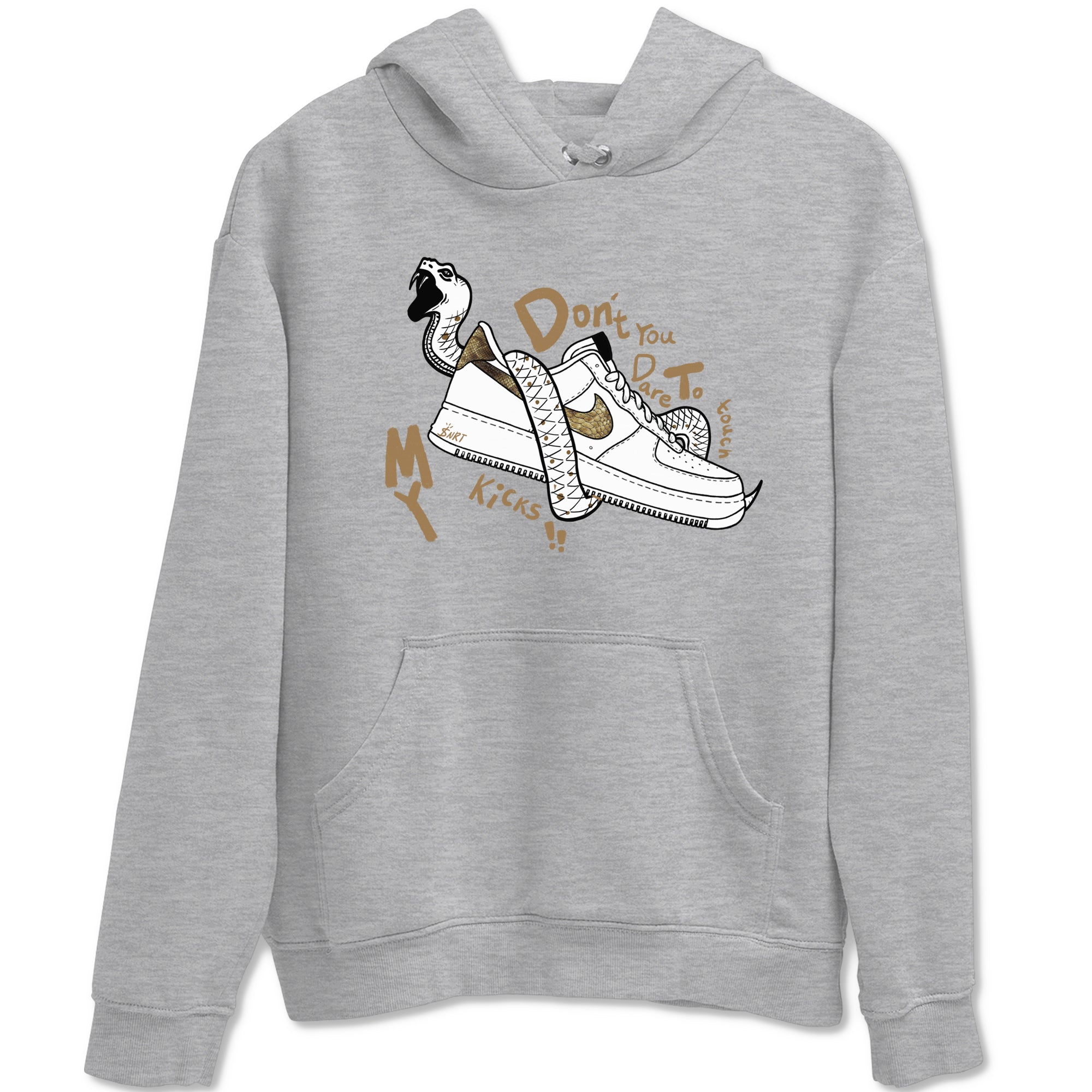 Air Force 1 Ivory Snake shirt to match jordans Don't Touch My Kicks sneaker tees Air Force 1 Ivory Snake Drip Gear Zone unisex cotton Heather Grey 2 crew neck shirt