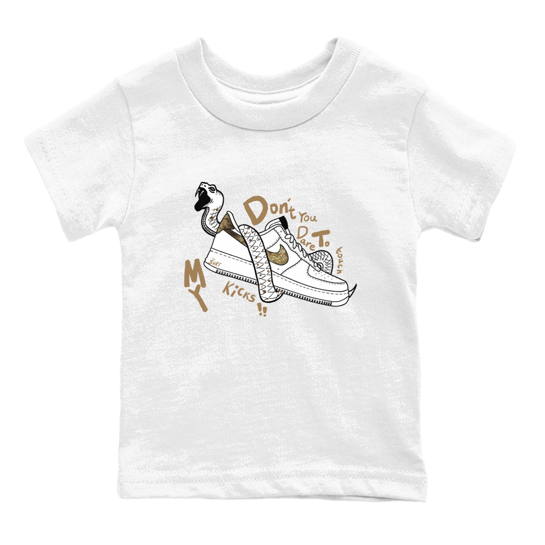 Air Force 1 Ivory Snake shirt to match jordans Don't Touch My Kicks sneaker tees Air Force 1 Ivory Snake Drip Gear Zone baby toddler White 2 cotton Shirt