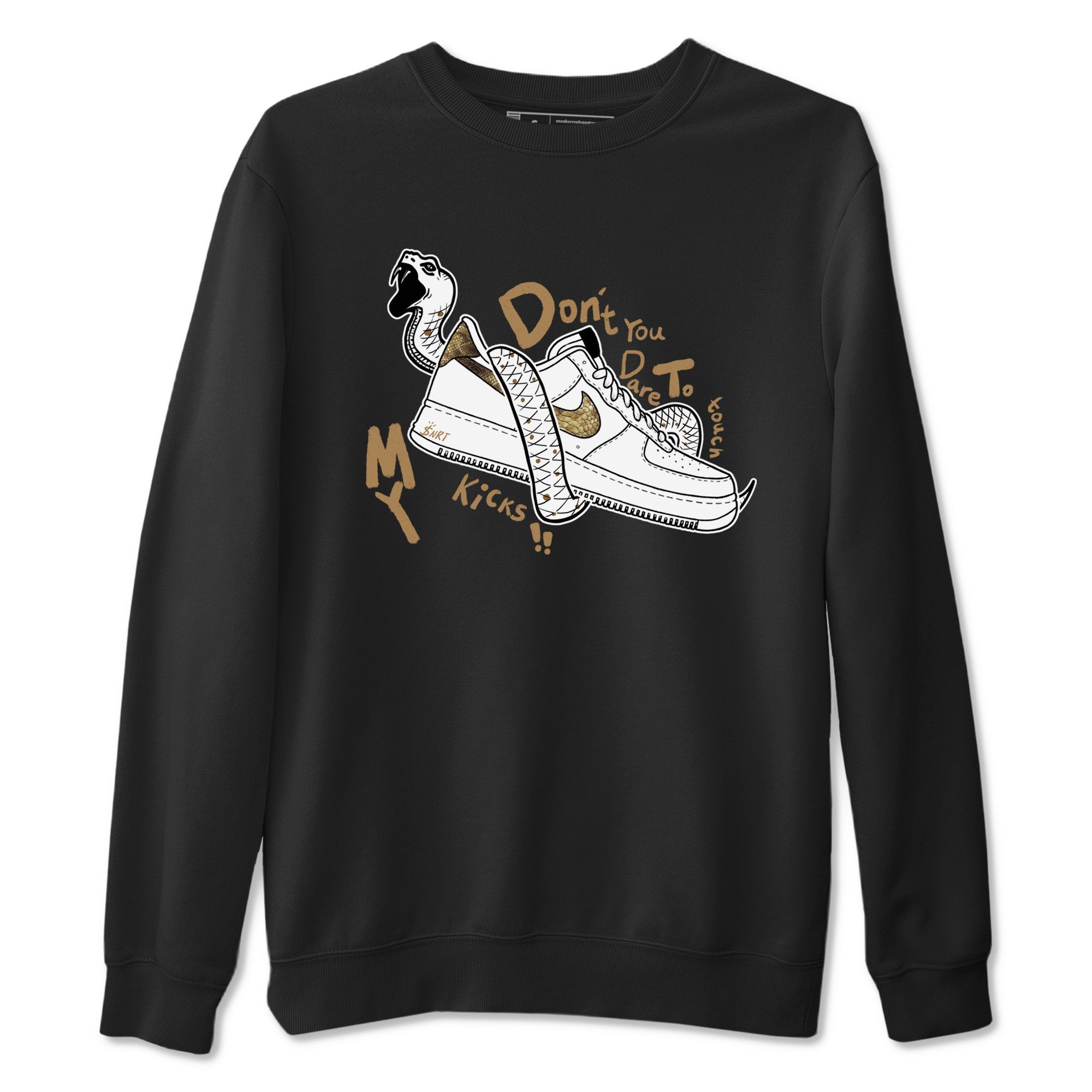 Air Force 1 Ivory Snake shirt to match jordans Don't Touch My Kicks sneaker tees Air Force 1 Ivory Snake Drip Gear Zone unisex cotton Black 2 crew neck shirt