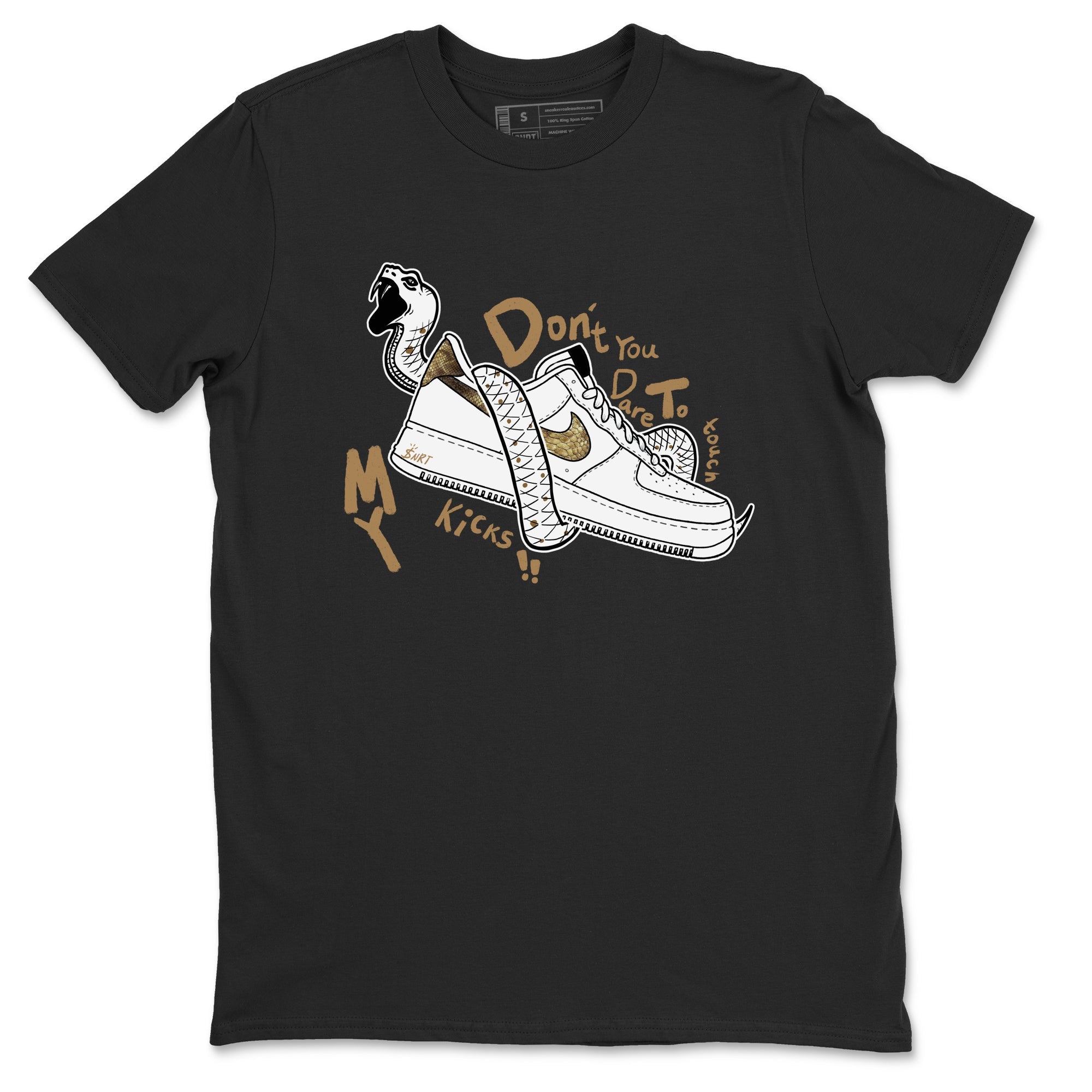 Air Force 1 Ivory Snake shirt to match jordans Don't Touch My Kicks sneaker tees Air Force 1 Ivory Snake Drip Gear Zone unisex cotton Black 2 crew neck shirt