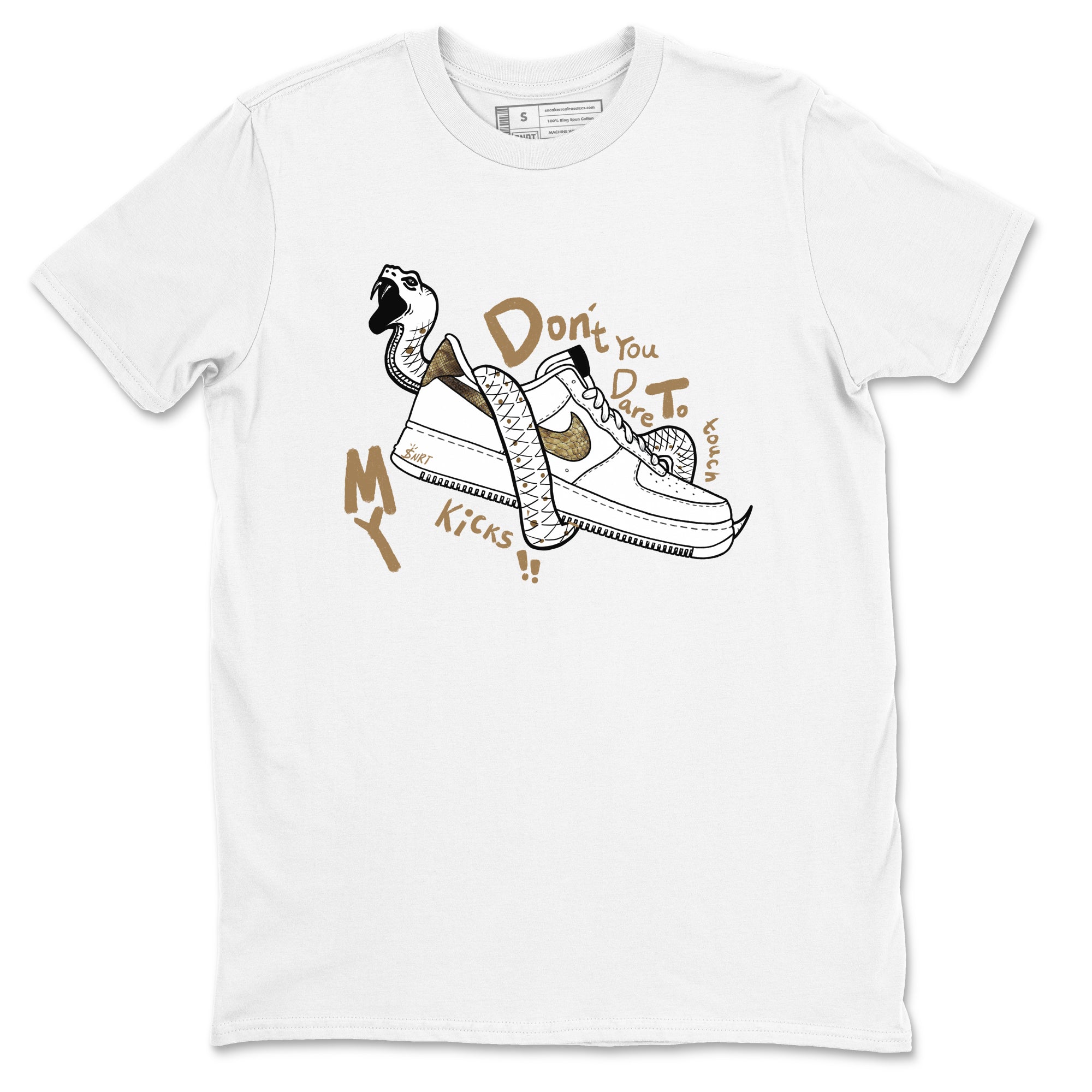 Air Force 1 Ivory Snake shirt to match jordans Don't Touch My Kicks sneaker tees Air Force 1 Ivory Snake Drip Gear Zone unisex cotton White 2 crew neck shirt
