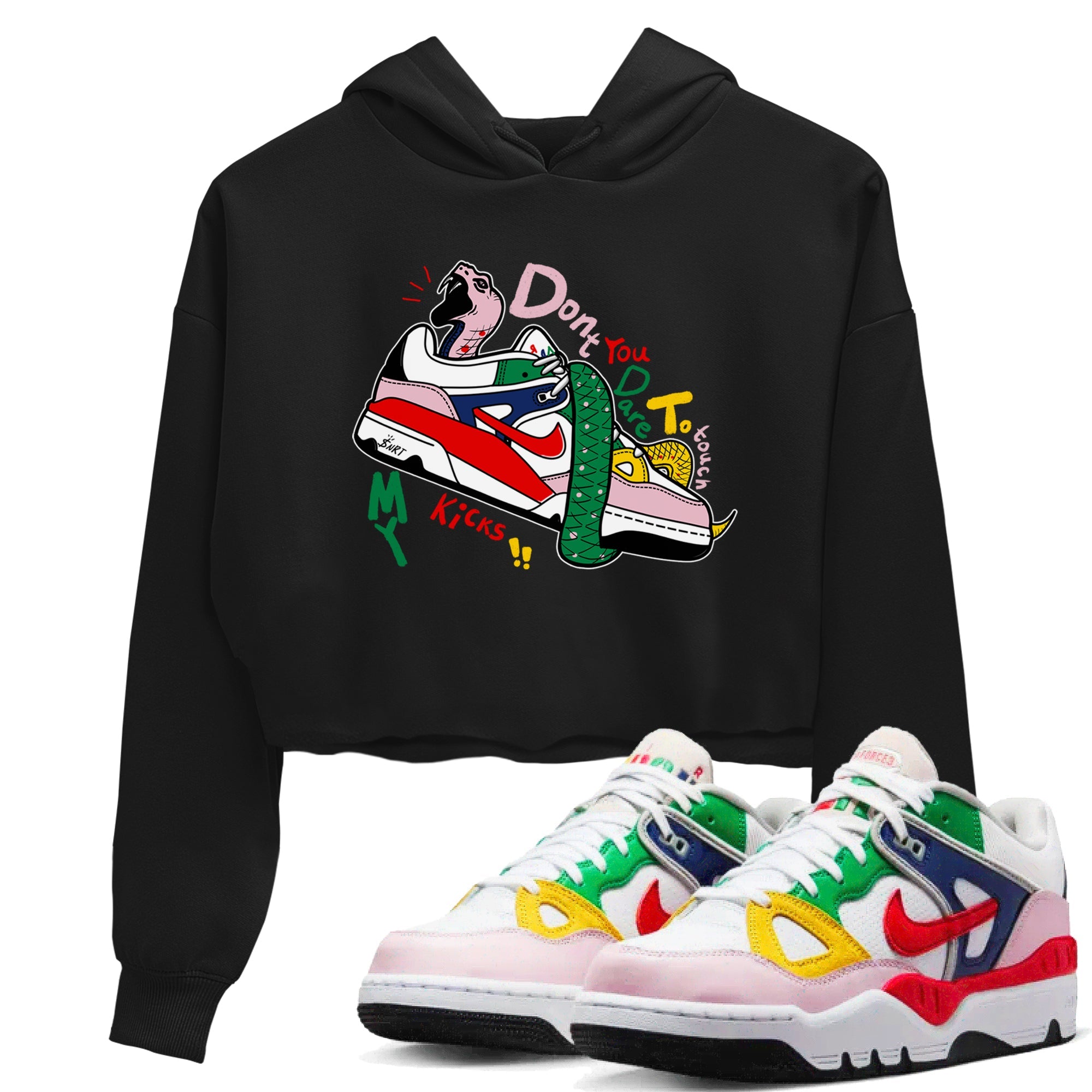 AF 3 Nigo shirtsto match jordans Don't Touch My Kicks sneaker match tees Air Force 3 Low x Nigo Blue Void and Tour Yellow match shoes to clothes Drip Gear Zone unisex cotton Black 1 crop tee