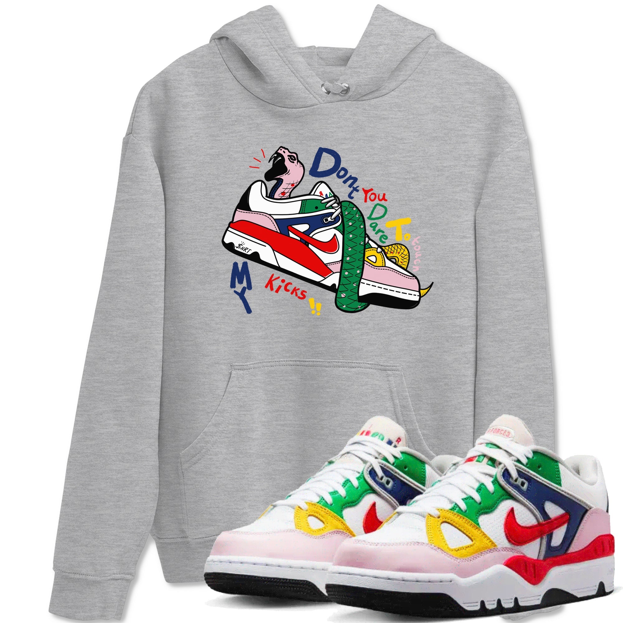 AF 3 Nigo shirtsto match jordans Don't Touch My Kicks sneaker match tees Air Force 3 Low x Nigo Blue Void and Tour Yellow match shoes to clothes Drip Gear Zone unisex cotton Heather Grey 1 shirts