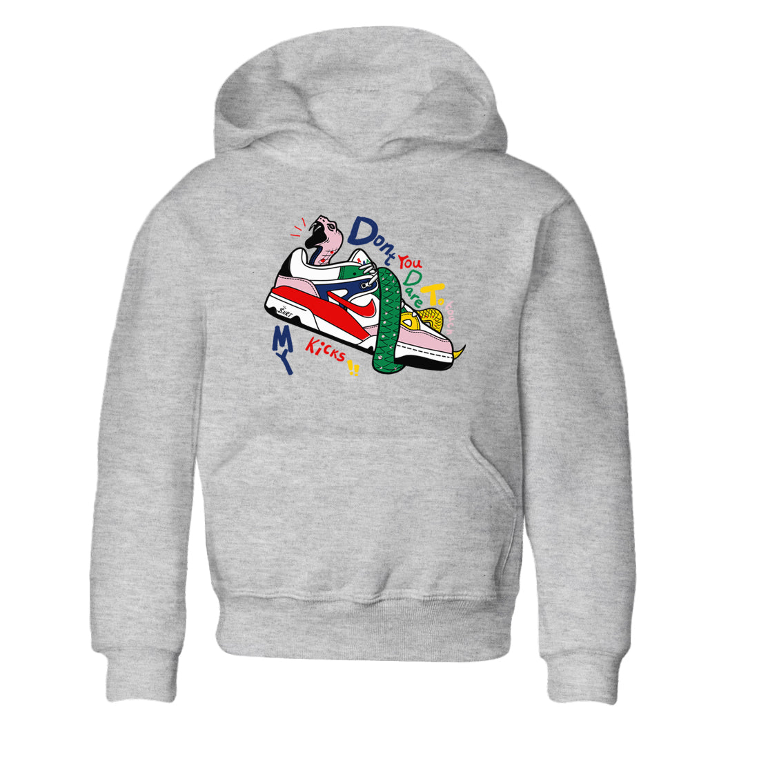 AF 3 Nigo shirtsto match jordans Don't Touch My Kicks sneaker match tees Air Force 3 Low x Nigo Blue Void and Tour Yellow match shoes to clothes Drip Gear Zone Youth Baby Heather Grey 2 tee