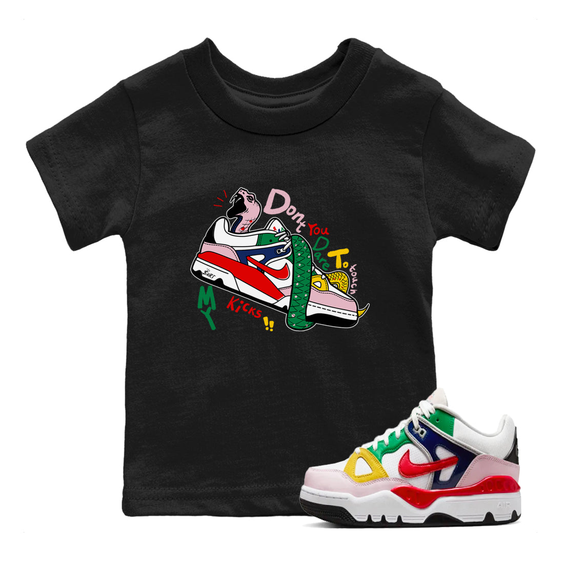 AF 3 Nigo shirtsto match jordans Don't Touch My Kicks sneaker match tees Air Force 3 Low x Nigo Blue Void and Tour Yellow match shoes to clothes Drip Gear Zone Youth Baby Black 1 tee