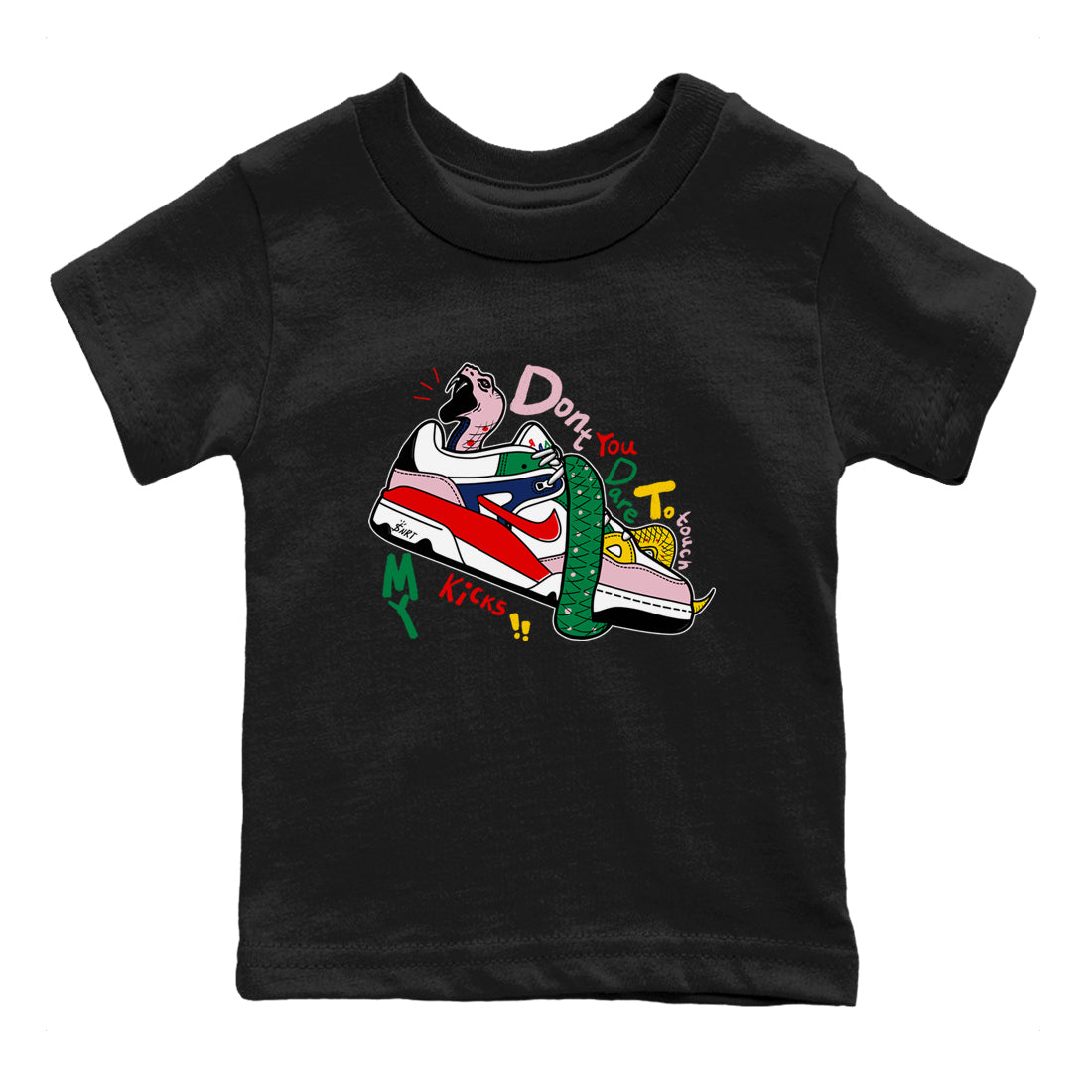 AF 3 Nigo shirtsto match jordans Don't Touch My Kicks sneaker match tees Air Force 3 Low x Nigo Blue Void and Tour Yellow match shoes to clothes Drip Gear Zone Youth Baby Black 2 tee