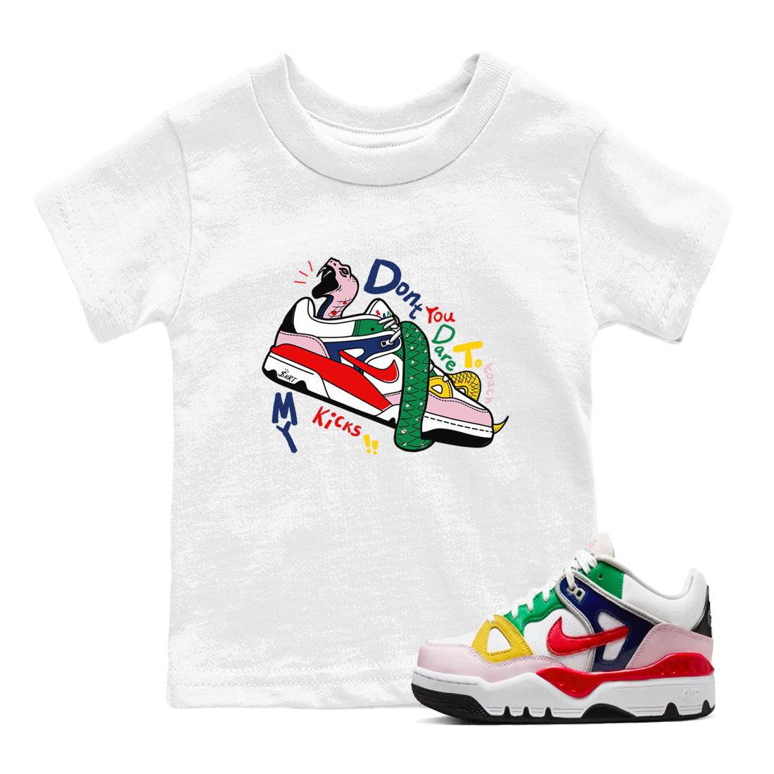 AF 3 Nigo shirtsto match jordans Don't Touch My Kicks sneaker match tees Air Force 3 Low x Nigo Blue Void and Tour Yellow match shoes to clothes Drip Gear Zone Youth Baby White 1 tee