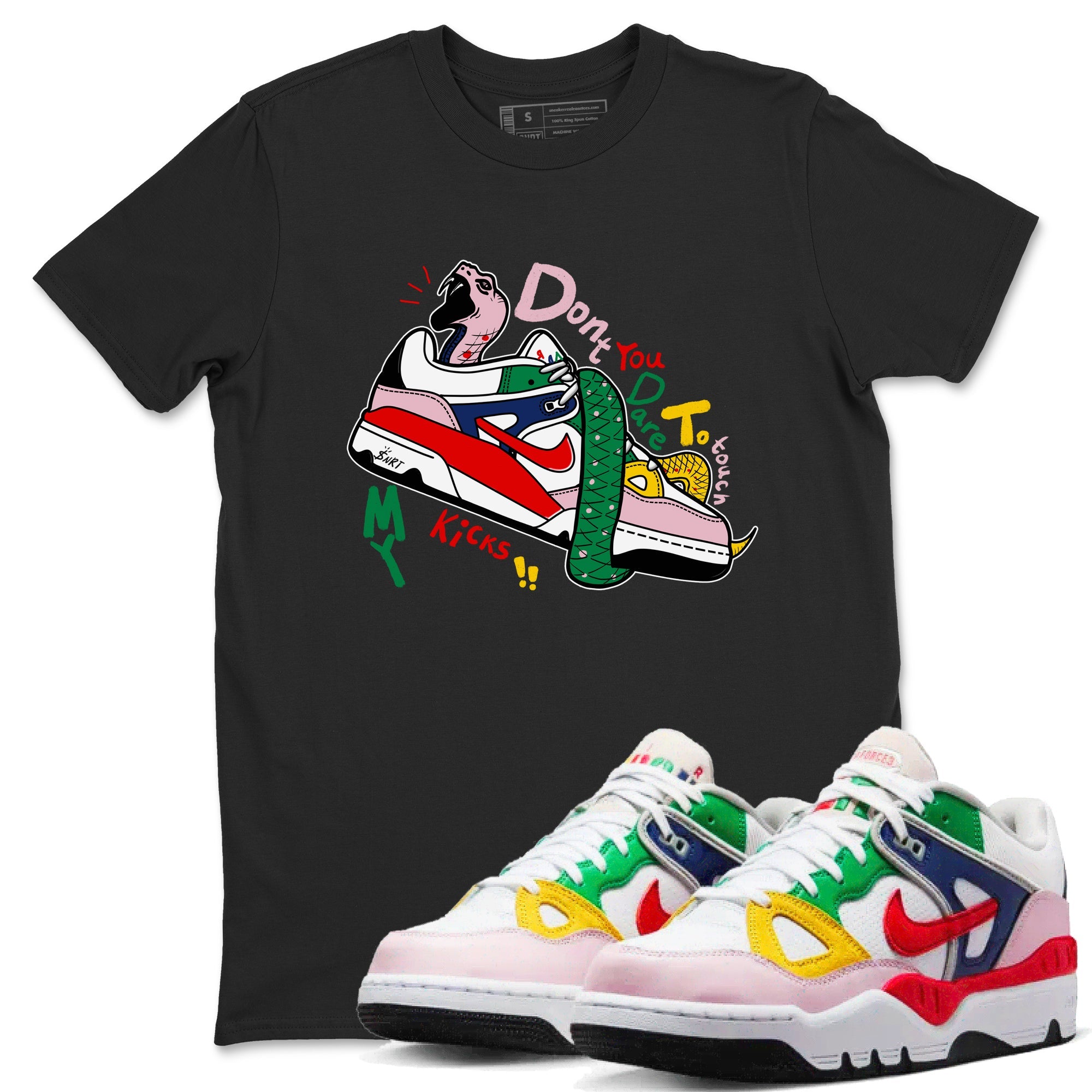 AF 3 Nigo shirtsto match jordans Don't Touch My Kicks sneaker match tees Air Force 3 Low x Nigo Blue Void and Tour Yellow match shoes to clothes Drip Gear Zone unisex cotton Black 1 shirts
