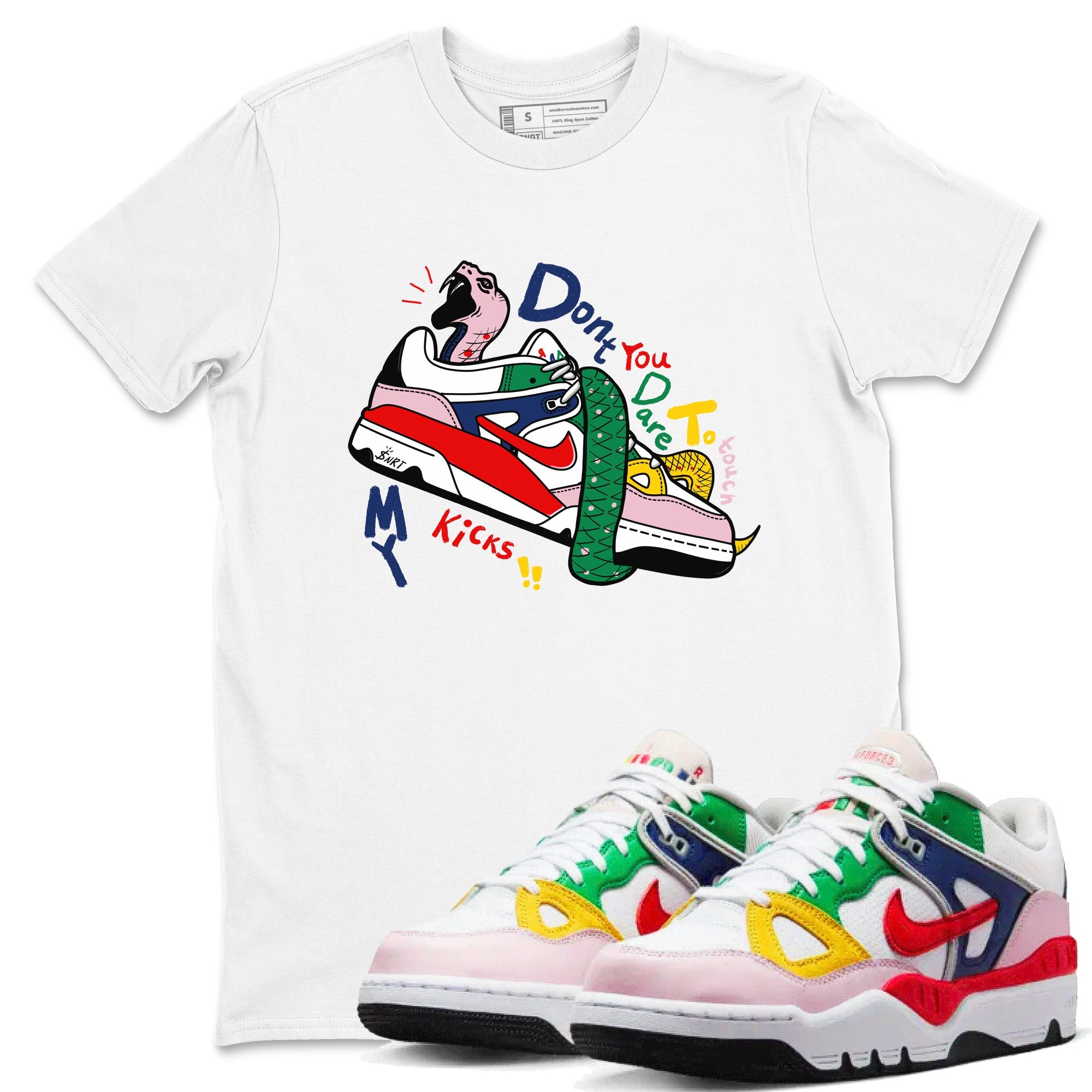 AF 3 Nigo shirtsto match jordans Don't Touch My Kicks sneaker match tees Air Force 3 Low x Nigo Blue Void and Tour Yellow match shoes to clothes Drip Gear Zone unisex cotton White 1 shirts