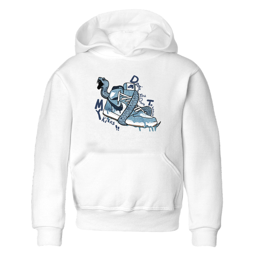1s Denim shirts to match jordans Don't Touch My Kicks sneaker match tees Air Jordan 1 Denim Drip Gear Zone streetwear brand Baby and Youth White 2 cotton tee