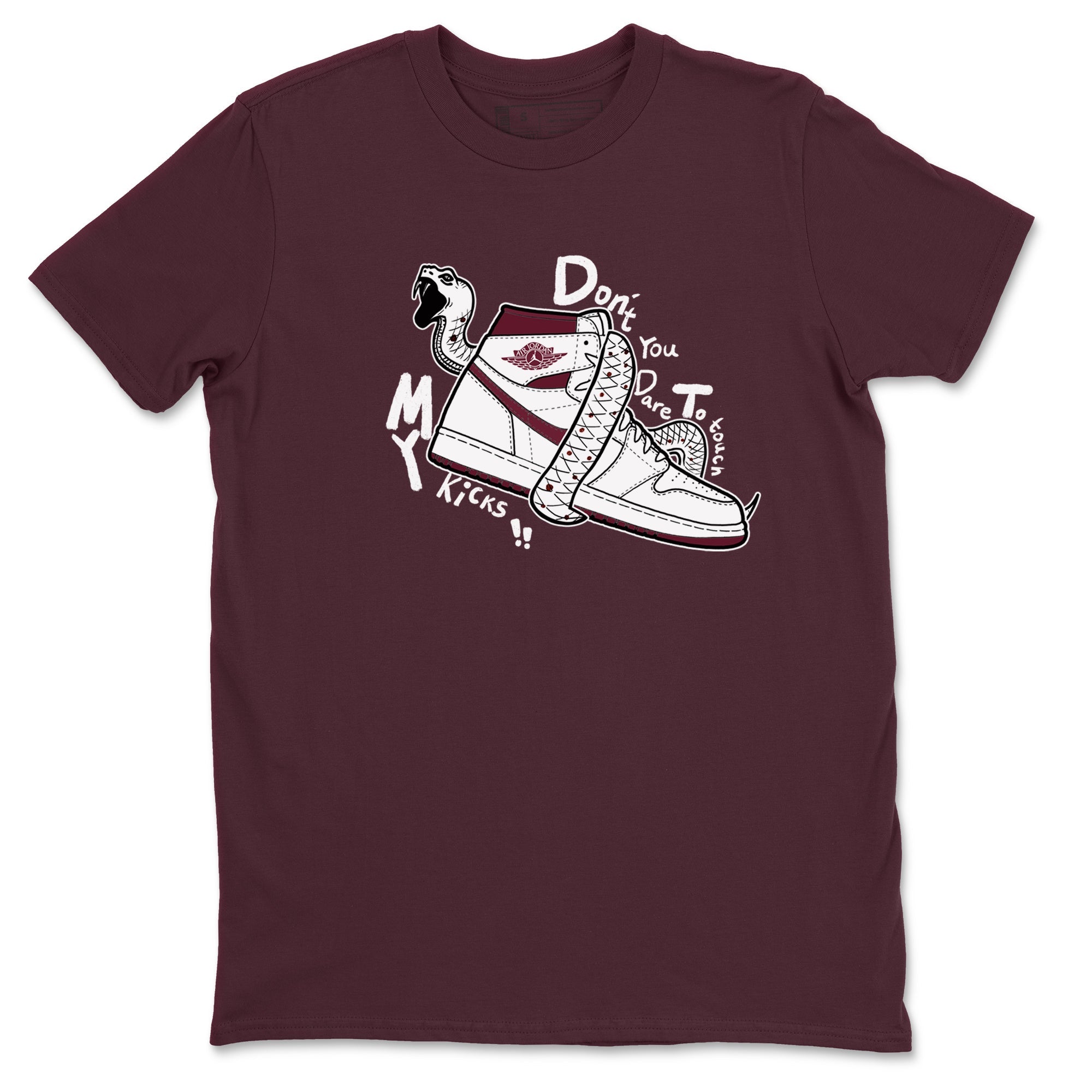 AJ1 High '85 Metallic Burgundy shirts to match jordans Don't Touch My Kicks sneaker match tees 1s High '85 Metallic Burgundy Drip Gear Zone streetwear brand Maroon 2 unisex cotton tee