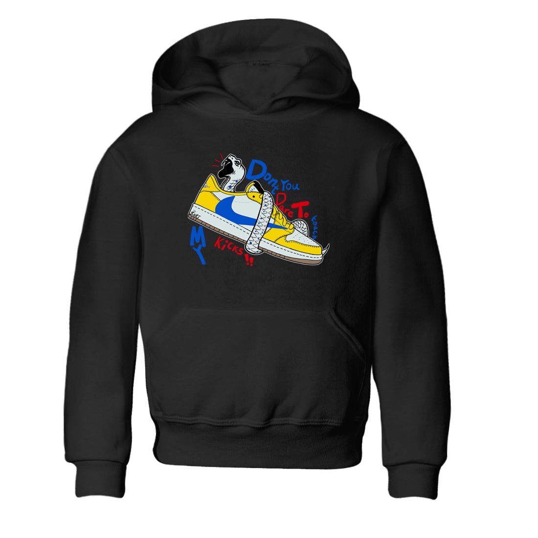 1s Travis Scott Canary shirt to match jordans Don't Touch My Kicks sneaker tees Air Jordan 1 Travis Scott Canary Drip Gear Zone baby toddler Black 2 cotton Shirt