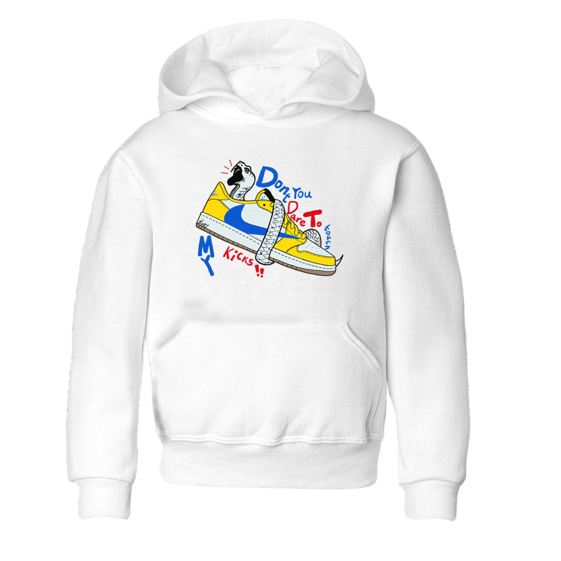 1s Travis Scott Canary shirt to match jordans Don't Touch My Kicks sneaker tees Air Jordan 1 Travis Scott Canary Drip Gear Zone baby toddler White 2 cotton Shirt