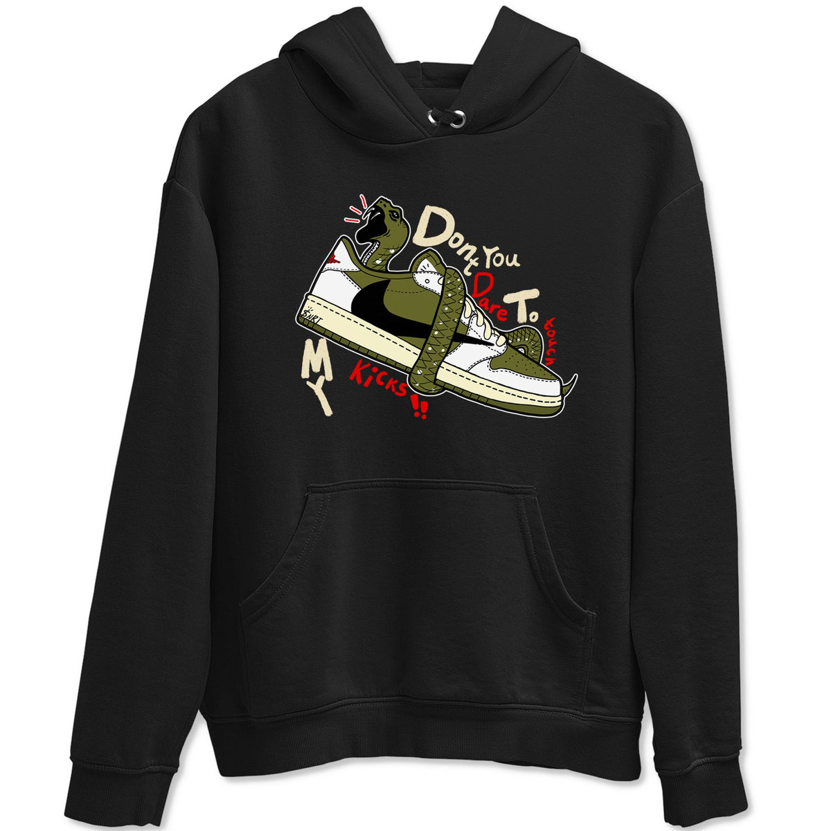 Jordan 1 Olive t shirts to match sneakers Don't Touch My Kicks sneaker match tees Air Jordan 1 Low x Travis Scott Reverse Olive tee Drip Gear Zone unisex cotton Black 2 shirts