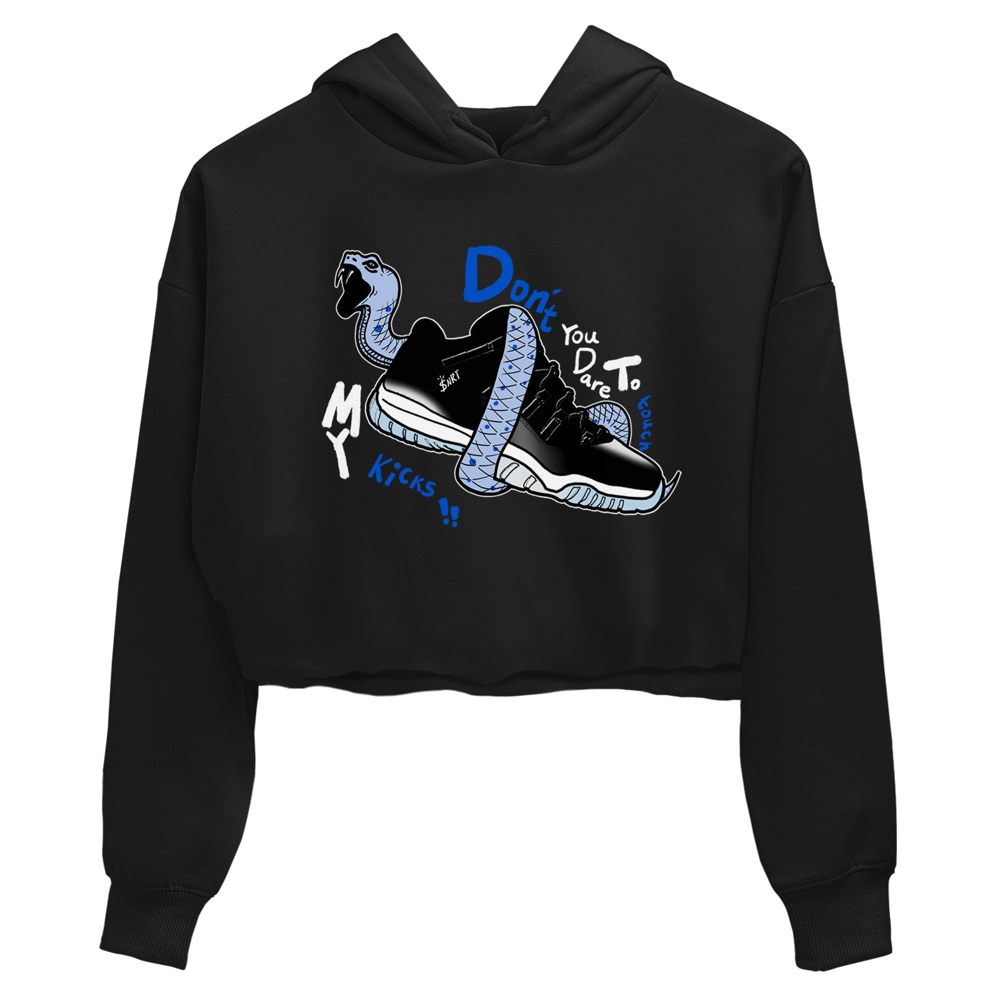 AJ11 Space shirt to match jordans Don't Touch My Kicks sneaker tees Air Jordan 11 Space Drip Gear Zone Black 2 crop length shirt
