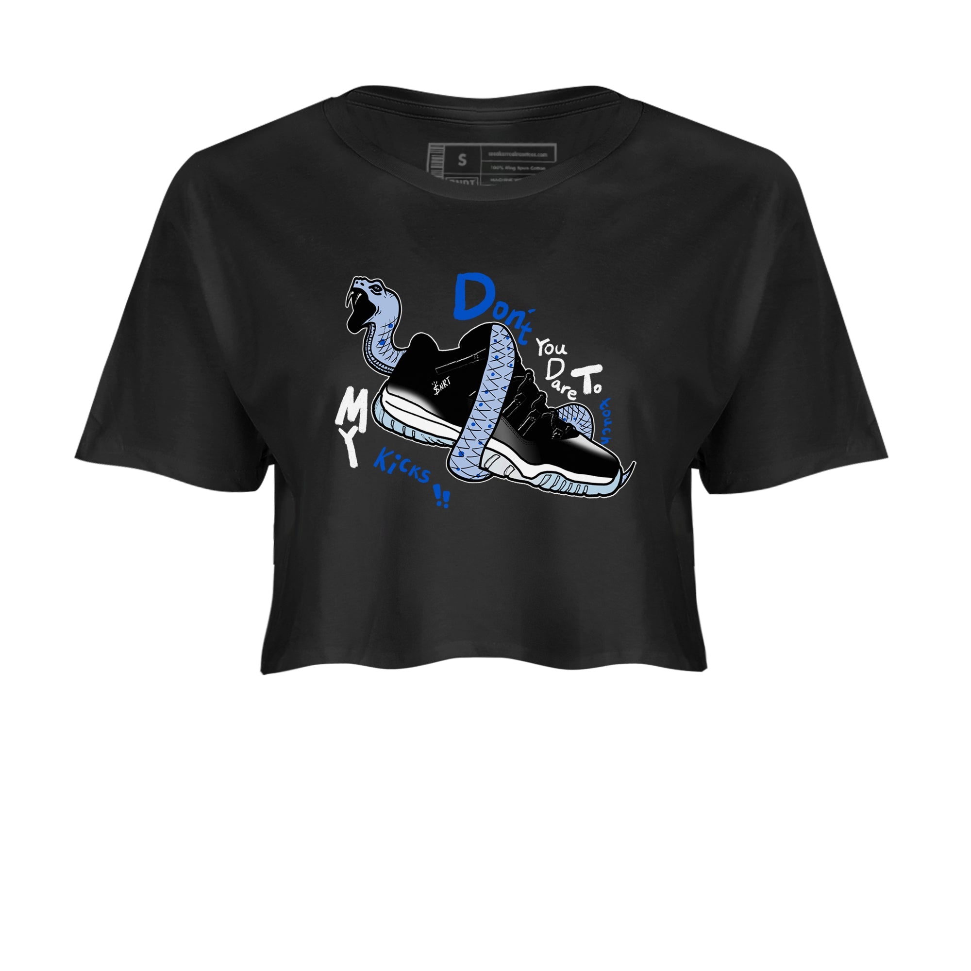 AJ11 Space shirt to match jordans Don't Touch My Kicks sneaker tees Air Jordan 11 Space Drip Gear Zone Black 2 crop length shirt