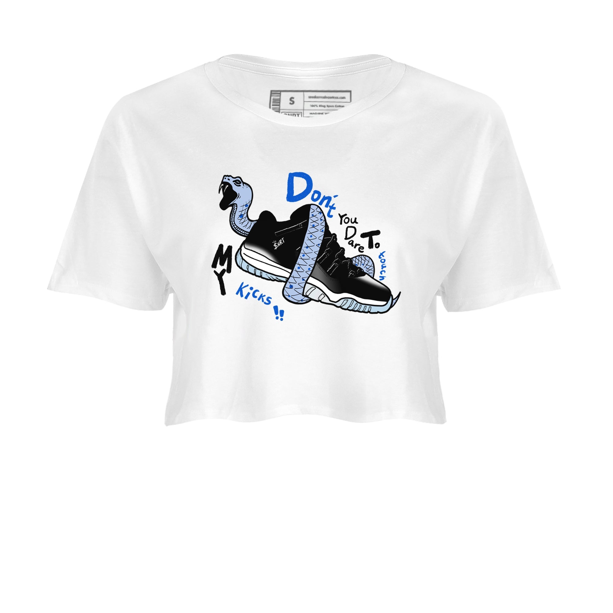 AJ11 Space shirt to match jordans Don't Touch My Kicks sneaker tees Air Jordan 11 Space Drip Gear Zone White 2 crop length shirt