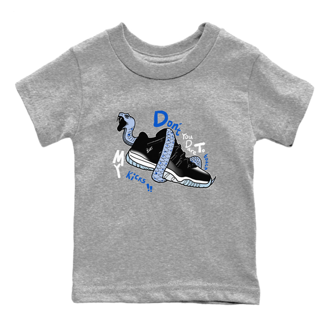 AJ11 Space shirt to match jordans Don't Touch My Kicks sneaker tees Air Jordan 11 Space Drip Gear Zone baby toddler Heather Grey 2 cotton Shirt