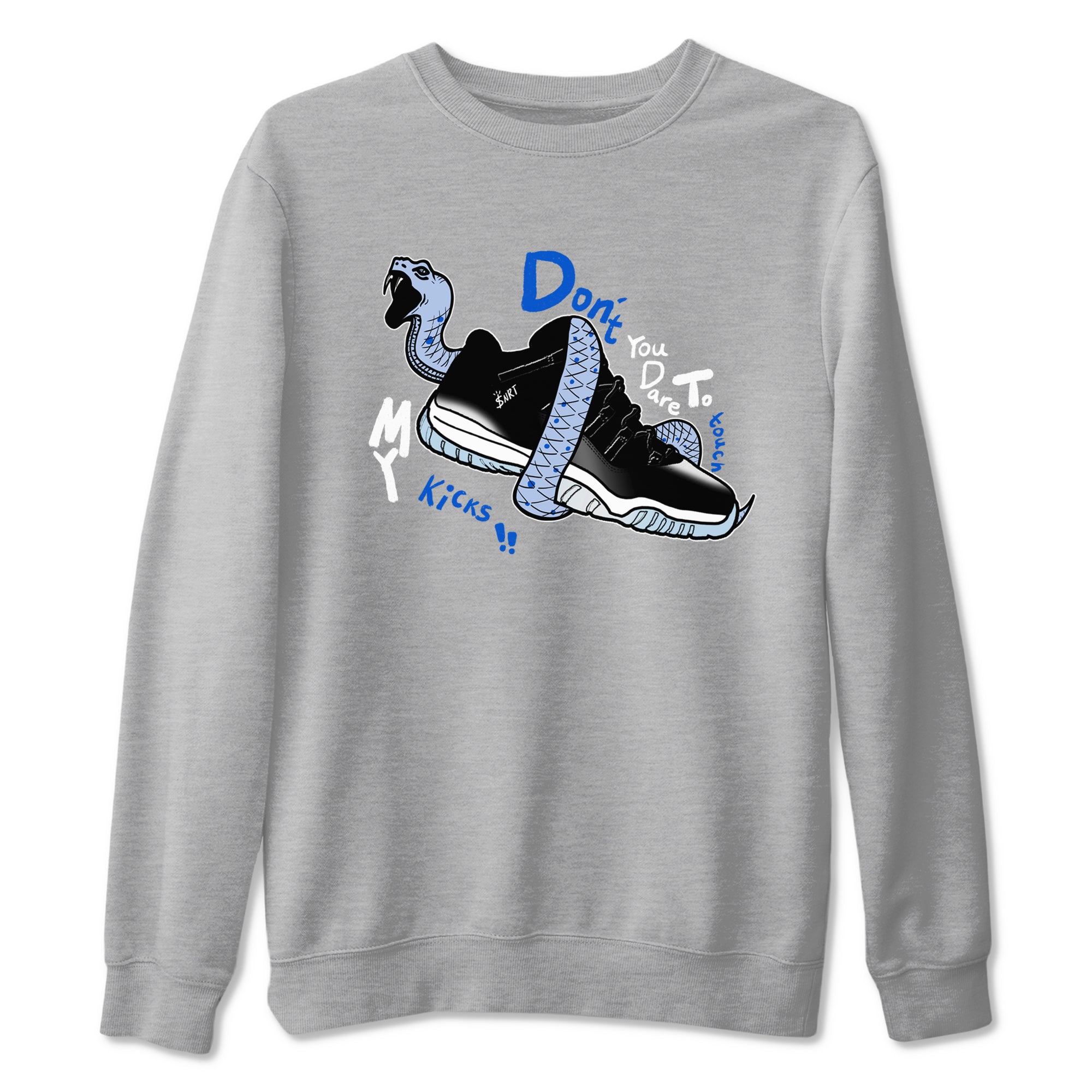 AJ11 Space shirt to match jordans Don't Touch My Kicks sneaker tees Air Jordan 11 Space Drip Gear Zone unisex cotton Heather Grey 2 crew neck shirt