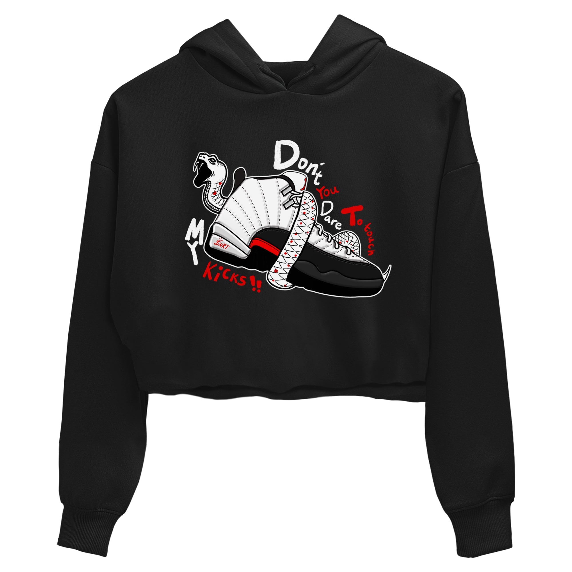 Air Jordan 12 Red Taxi shirts to match jordans Don't Touch My Kicks sneaker match tees 12s Red Taxi Drip Gear Zone Black 2 crop length shirt